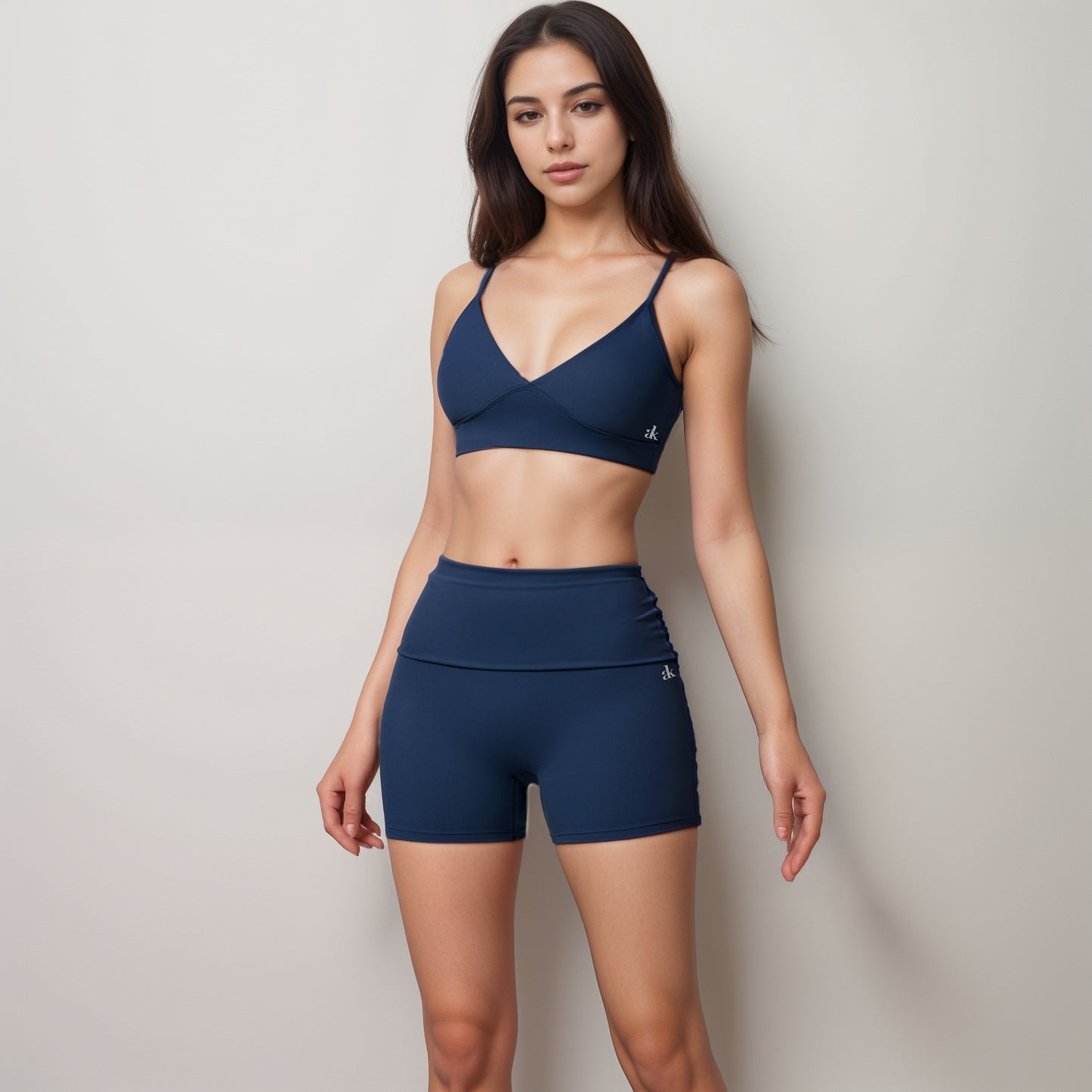 Anna-Kaci Active Women's V-Neck Bralette Sports Bra with Thin Adjustable Straps and Seam Detail for Light Support