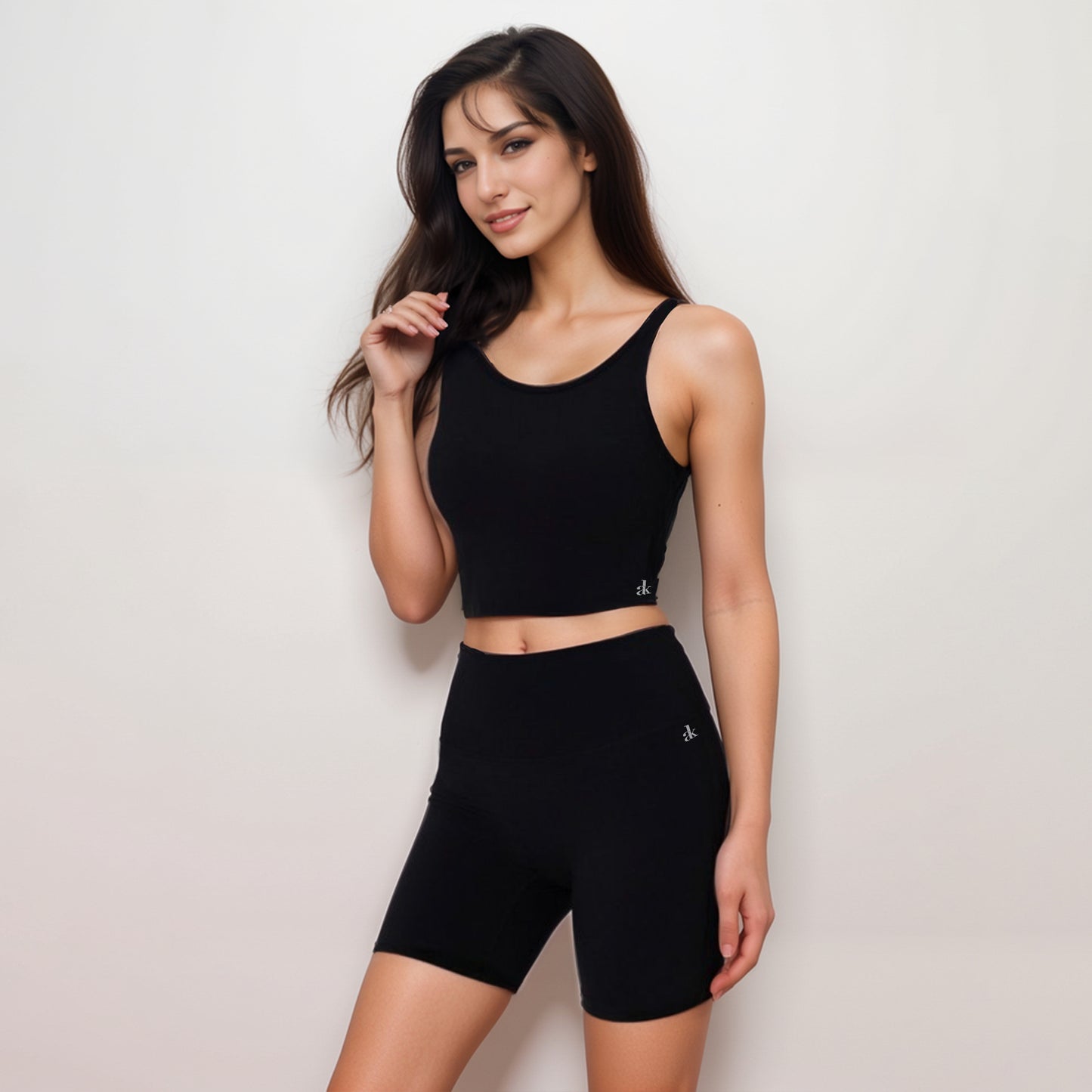 Anna-Kaci Active Women's Scoop Neck Cropped Activewear Tank Top with Wide Straps and Clean Hem Detail
