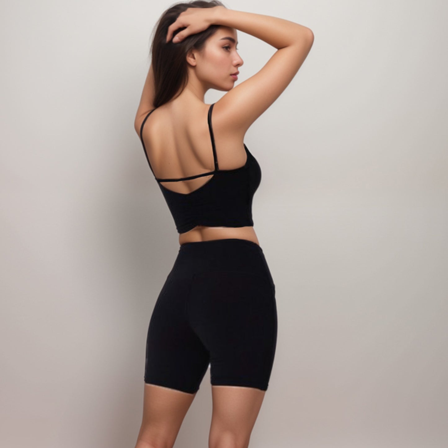 Anna-Kaci Active Women's Scoop Neck Cropped Activewear Tank Top with Wide Straps and Clean Hem Detail