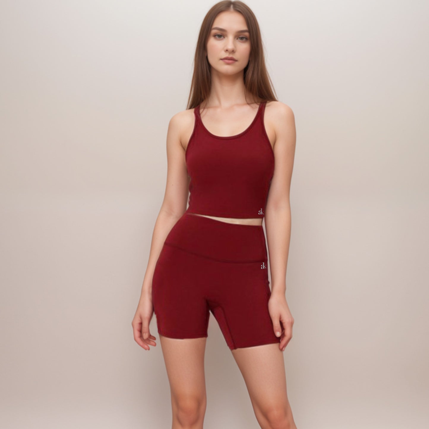 Anna-Kaci Active Women's Scoop Neck Cropped Activewear Tank Top with Wide Straps and Clean Hem Detail