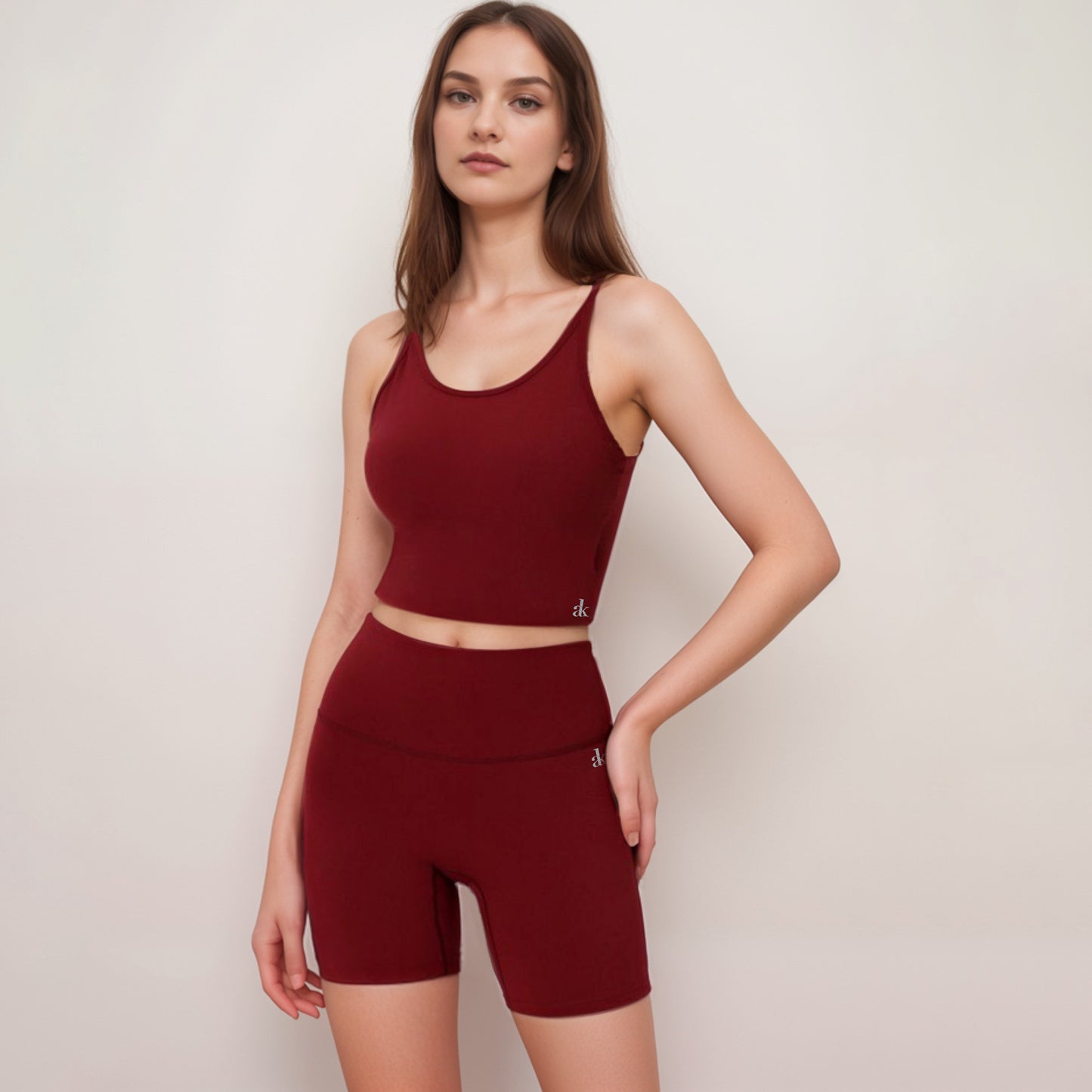 Anna-Kaci Active Women's Scoop Neck Cropped Activewear Tank Top with Wide Straps and Clean Hem Detail