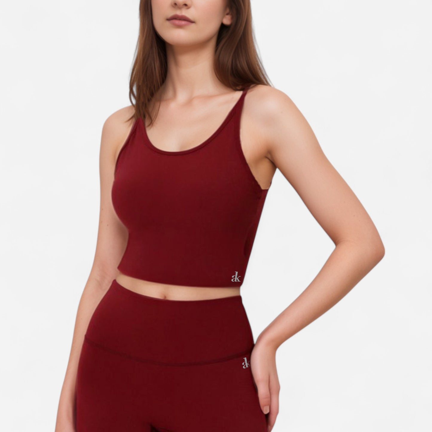 Anna-Kaci Active Women's Scoop Neck Cropped Activewear Tank Top with Wide Straps and Clean Hem Detail