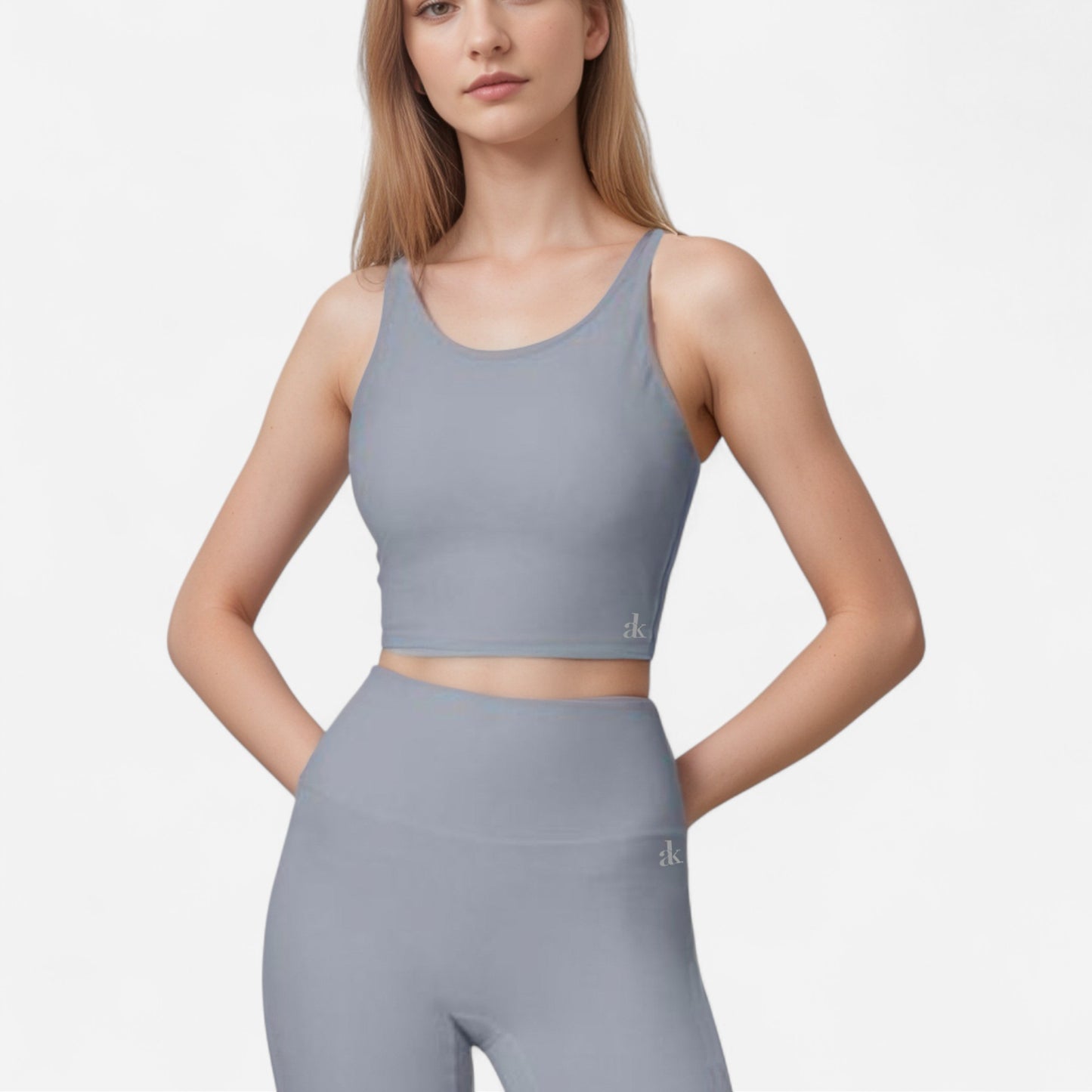 Anna-Kaci Active Women's Scoop Neck Cropped Activewear Tank Top with Wide Straps and Clean Hem Detail