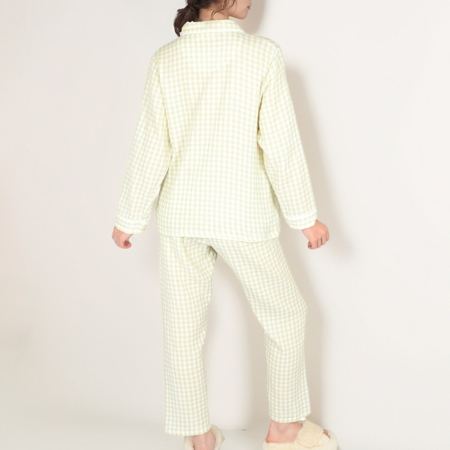 Anna-Kaci Women's Gingham Long Sleeve Pajama Set with Colorful Buttons Chest Pocket and Relaxed Fit Straight Pants