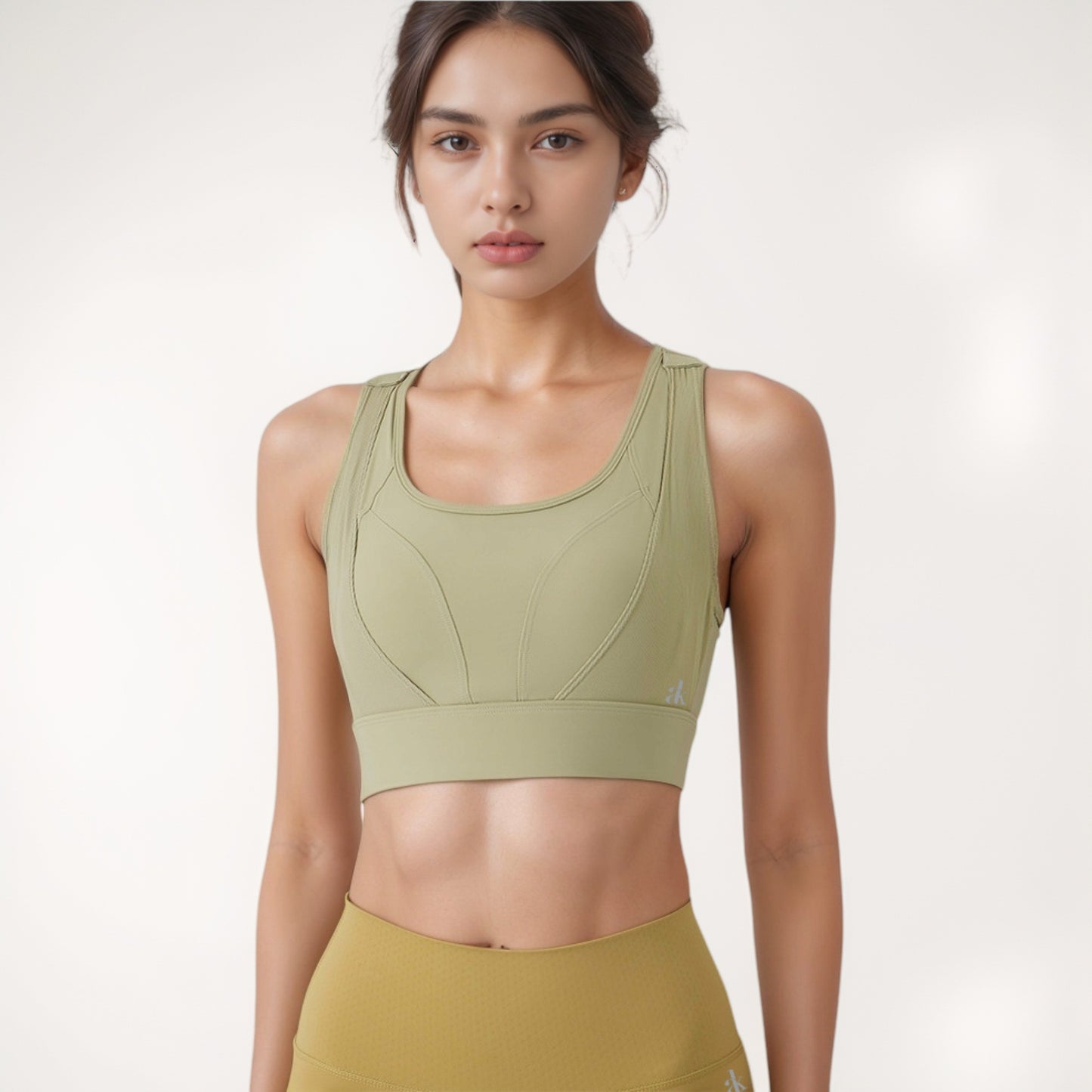 Anna-Kaci Women's High Support Athletic Sports Bra with Scoop Neck and Wide Adjustable Straps