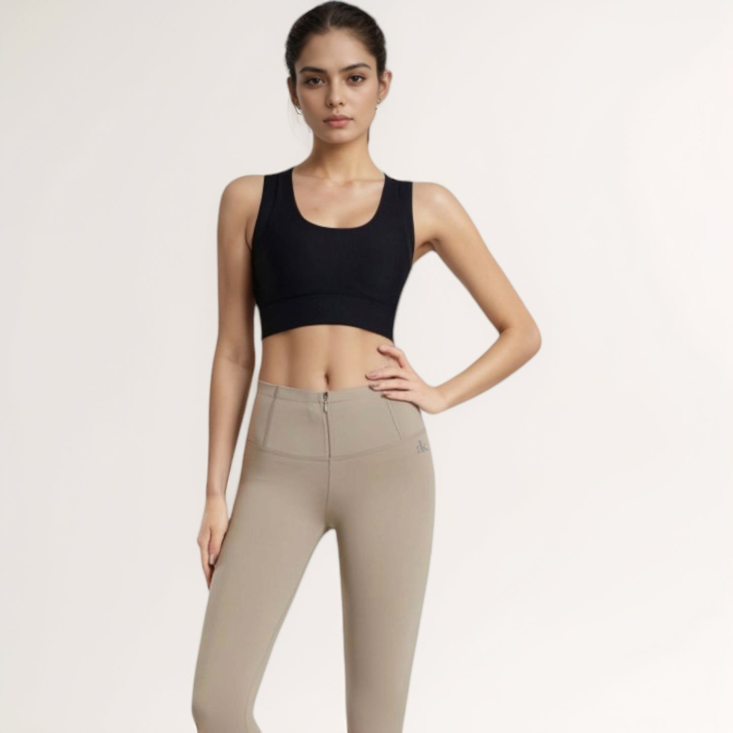 Anna-Kaci Women's Scoop Neck Sports Bra with Wide Shoulder Straps and Seamless Fitted Design
