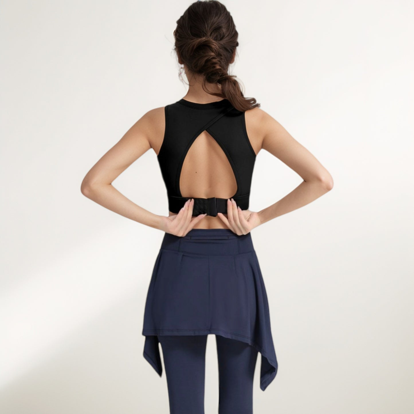 Anna-Kaci Women's Crisscross Back Sports Bra with Cutout Detail and Adjustable Hook Closure