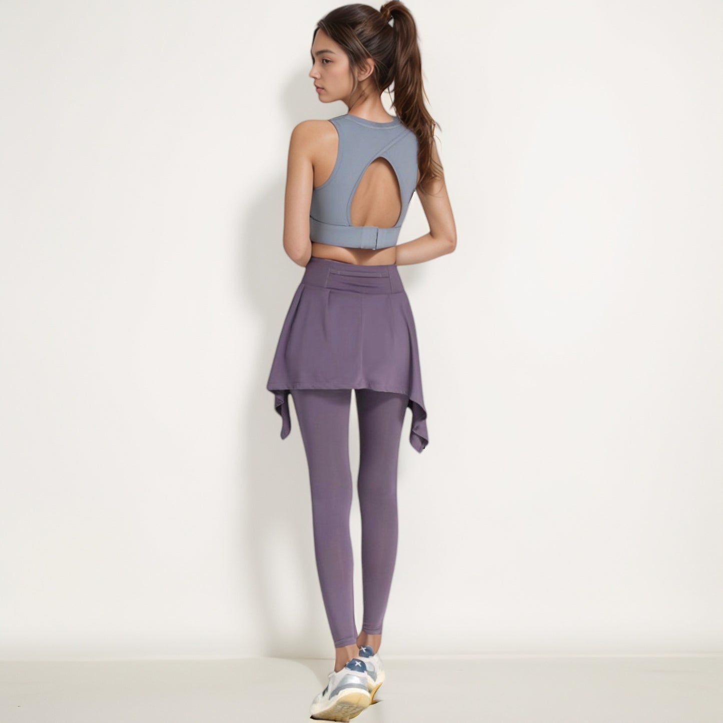 Anna-Kaci Women's Crisscross Back Sports Bra with Cutout Detail and Adjustable Hook Closure