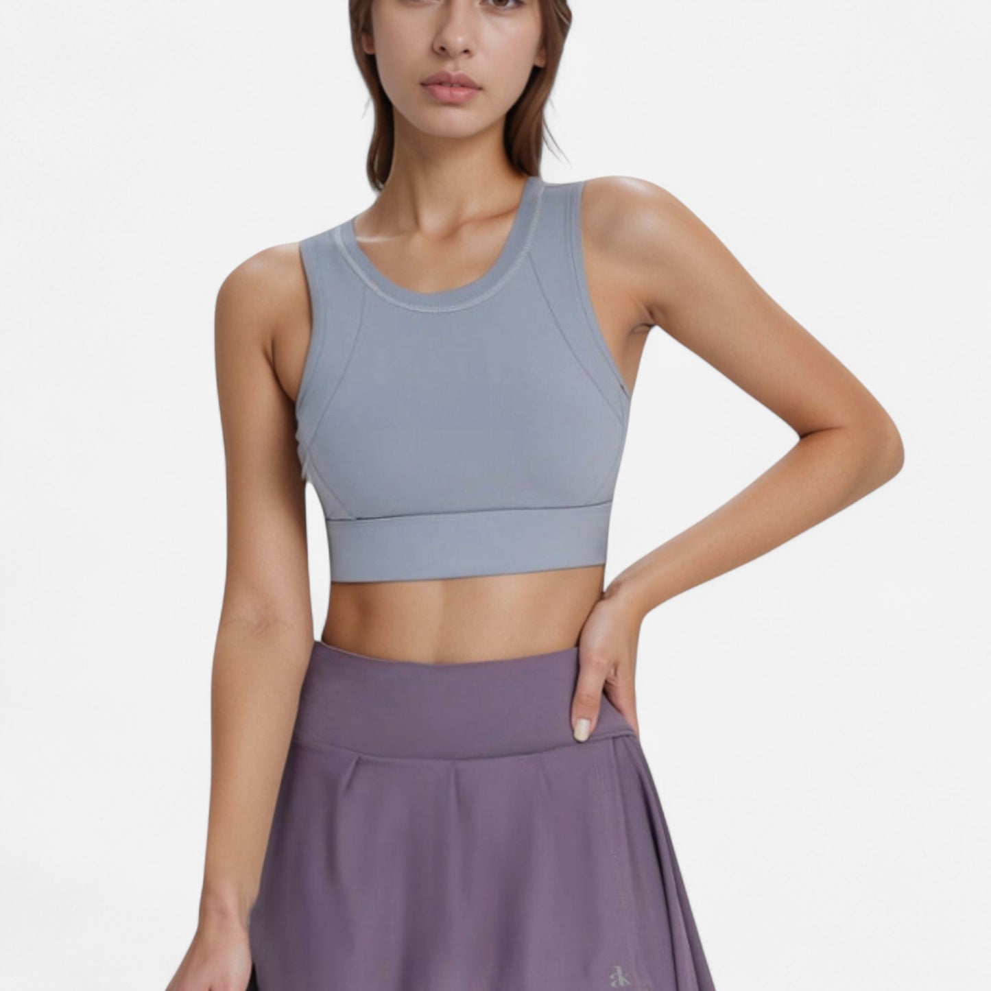 Anna-Kaci Women's Crisscross Back Sports Bra with Cutout Detail and Adjustable Hook Closure