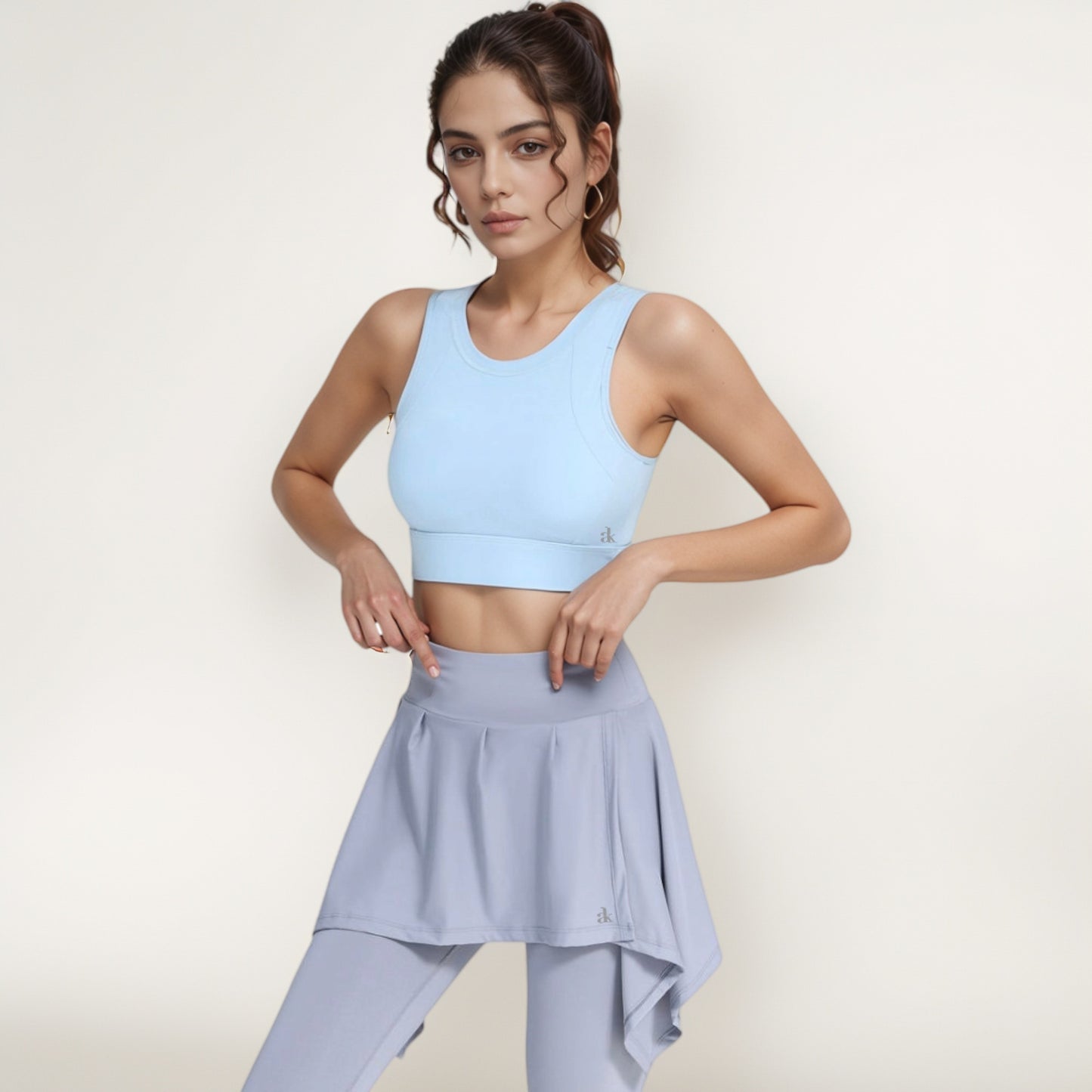 Anna-Kaci Women's Crisscross Back Sports Bra with Cutout Detail and Adjustable Hook Closure