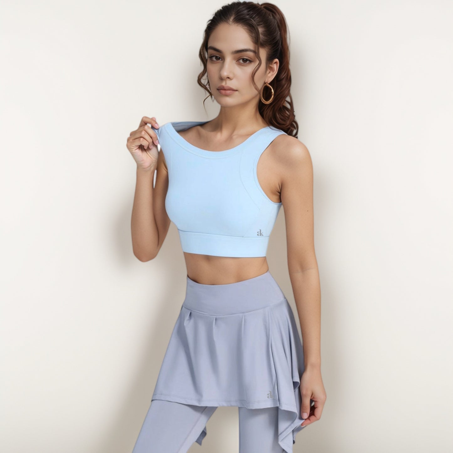 Anna-Kaci Women's Crisscross Back Sports Bra with Cutout Detail and Adjustable Hook Closure