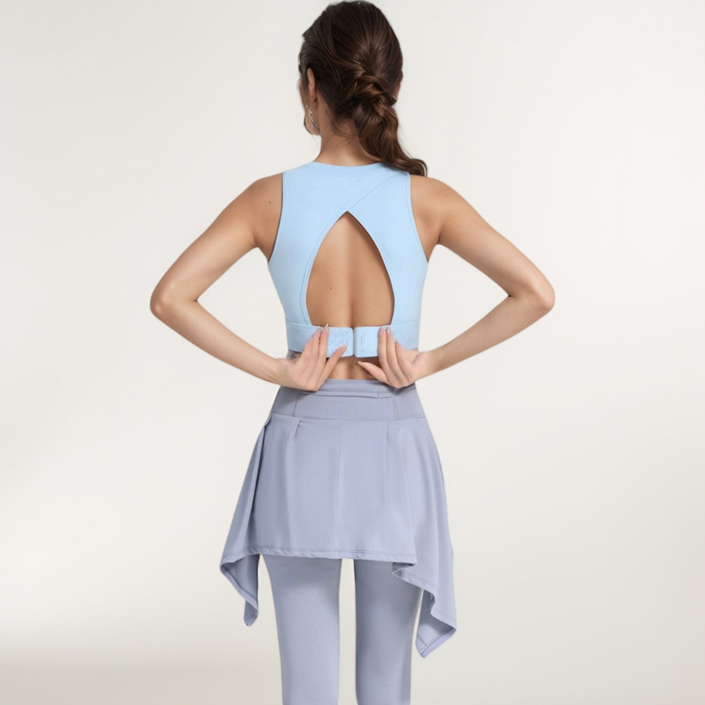 Anna-Kaci Women's Crisscross Back Sports Bra with Cutout Detail and Adjustable Hook Closure