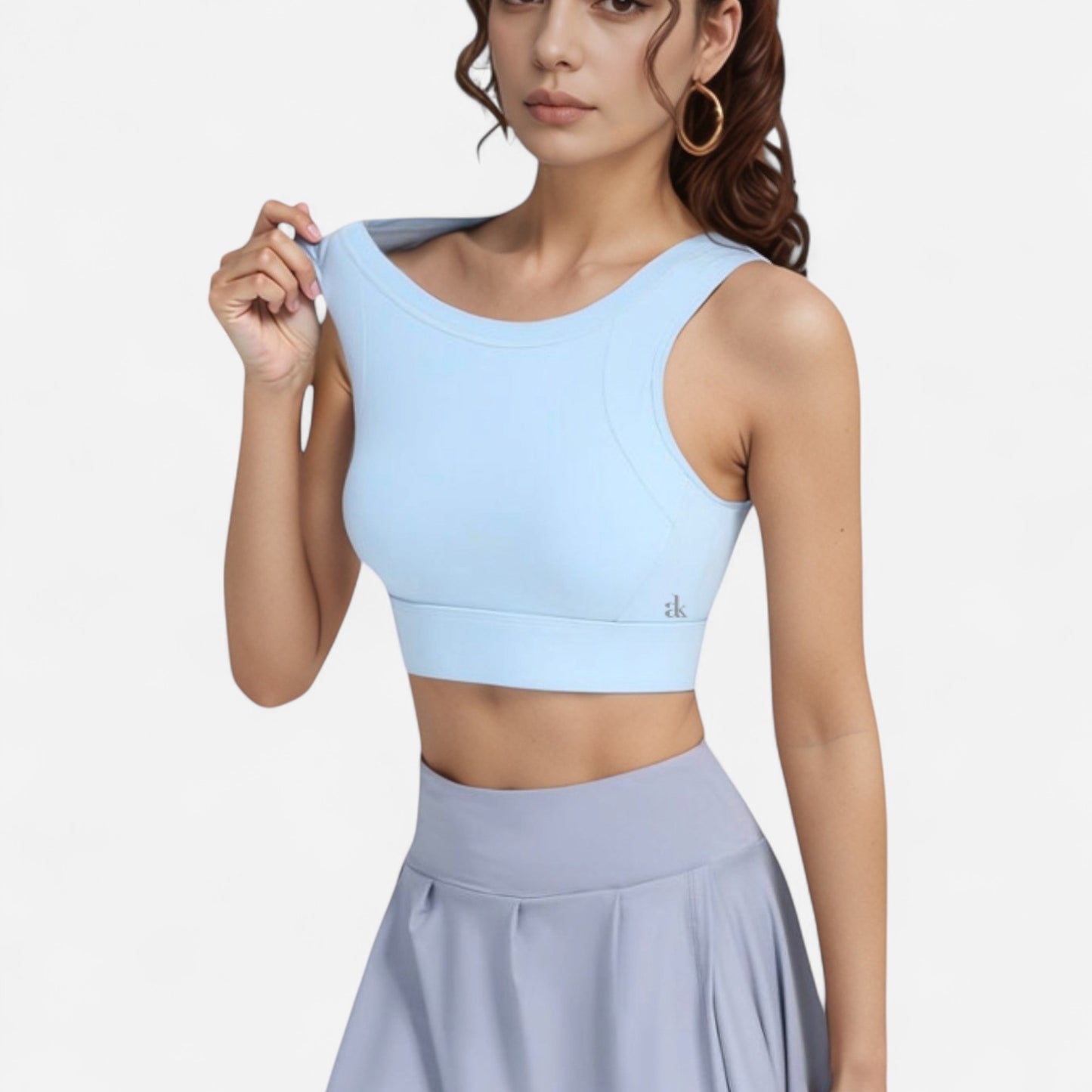 Anna-Kaci Women's Crisscross Back Sports Bra with Cutout Detail and Adjustable Hook Closure