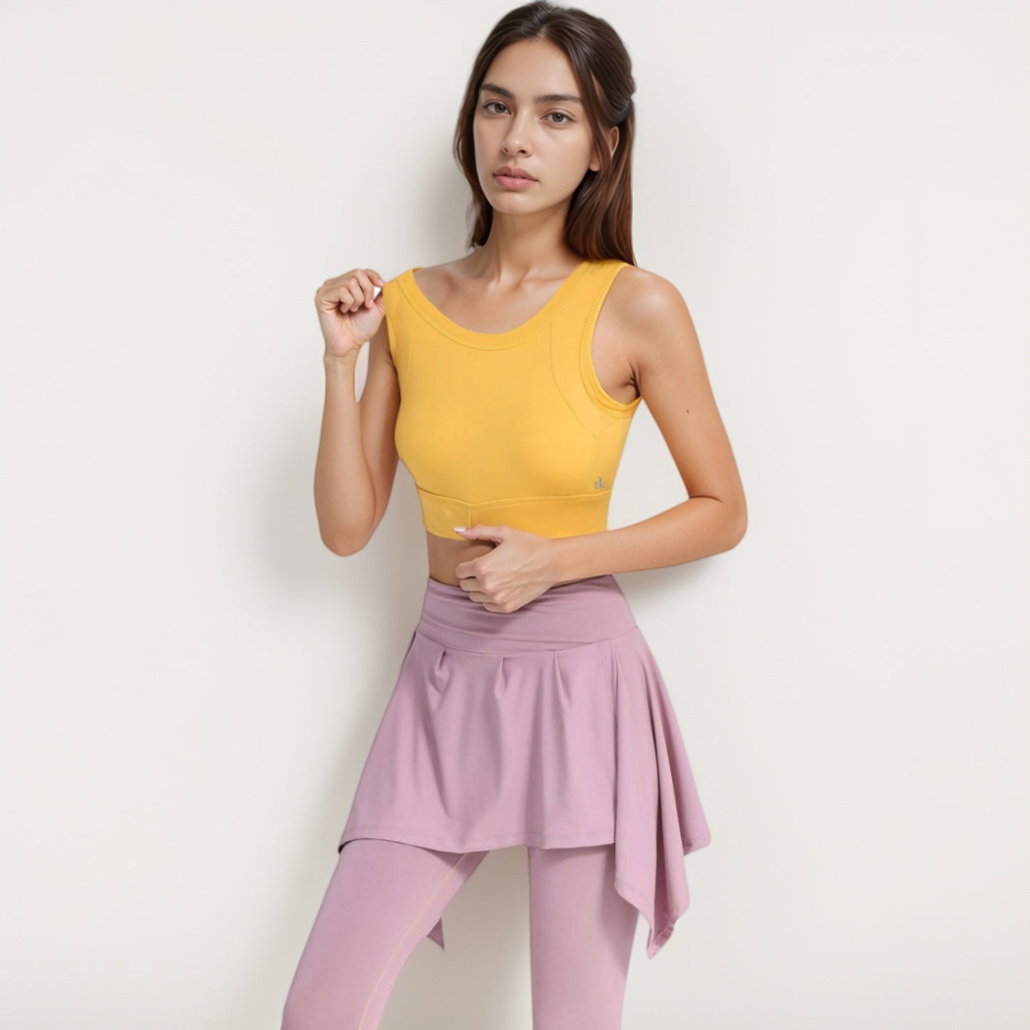 Anna-Kaci Women's Crisscross Back Sports Bra with Cutout Detail and Adjustable Hook Closure