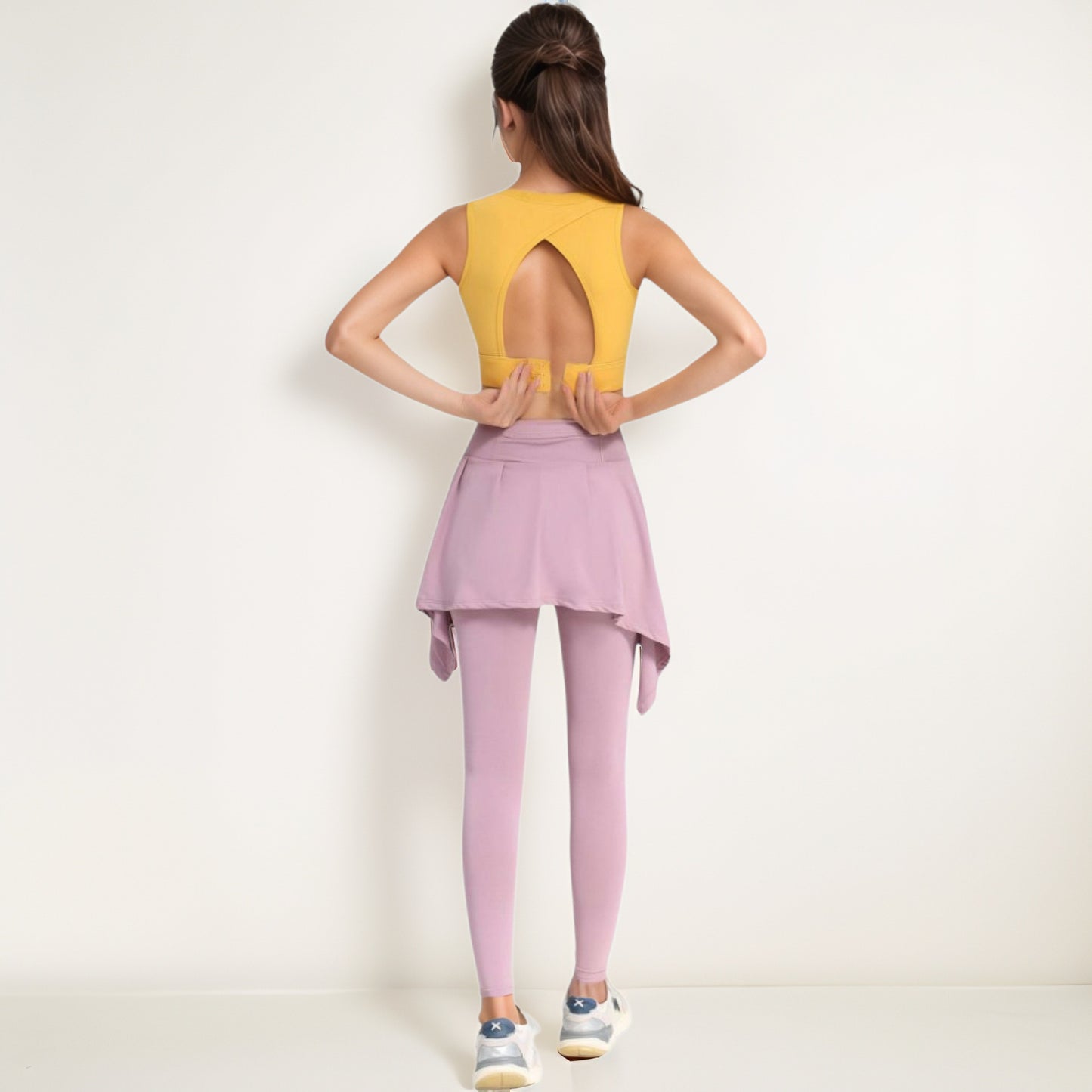 Anna-Kaci Women's Crisscross Back Sports Bra with Cutout Detail and Adjustable Hook Closure