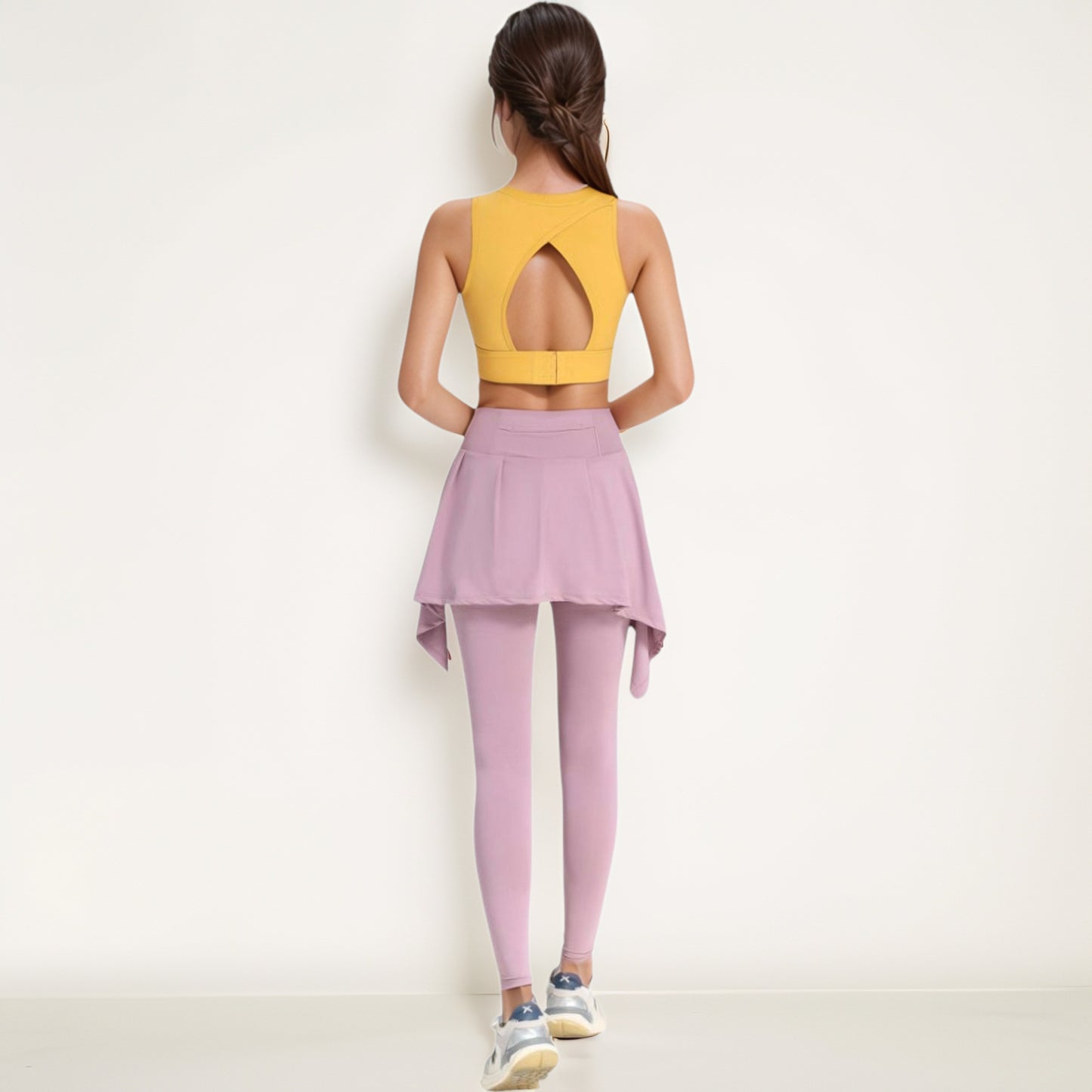 Anna-Kaci Women's Crisscross Back Sports Bra with Cutout Detail and Adjustable Hook Closure