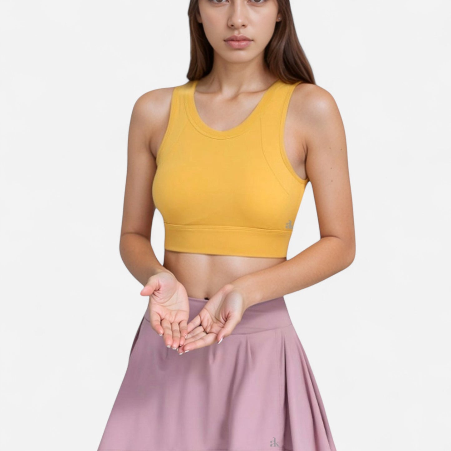 Anna-Kaci Women's Crisscross Back Sports Bra with Cutout Detail and Adjustable Hook Closure