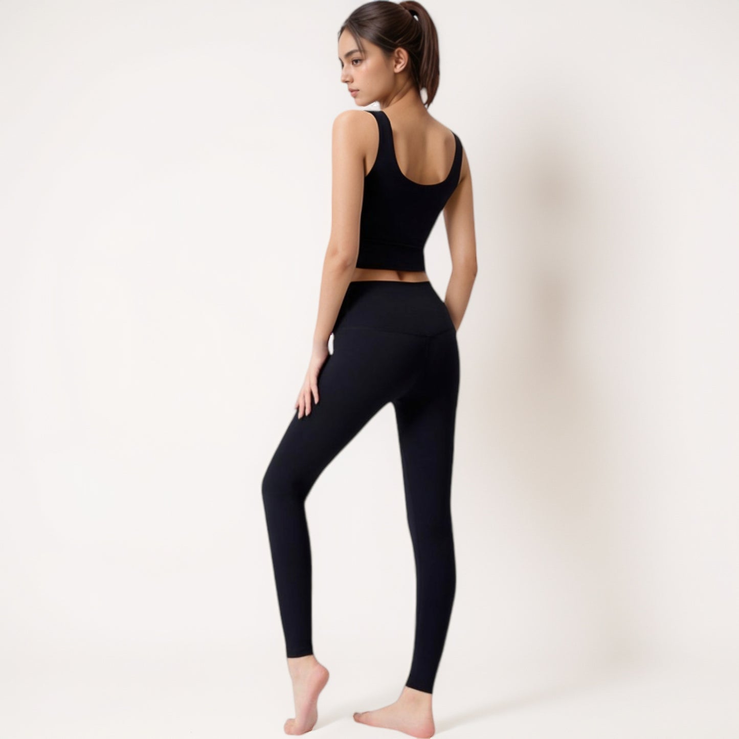 Anna-Kaci Women's Seamless Full-Length Leggings with High Waistband for Streamlined Comfort and Everyday Stretch Fit