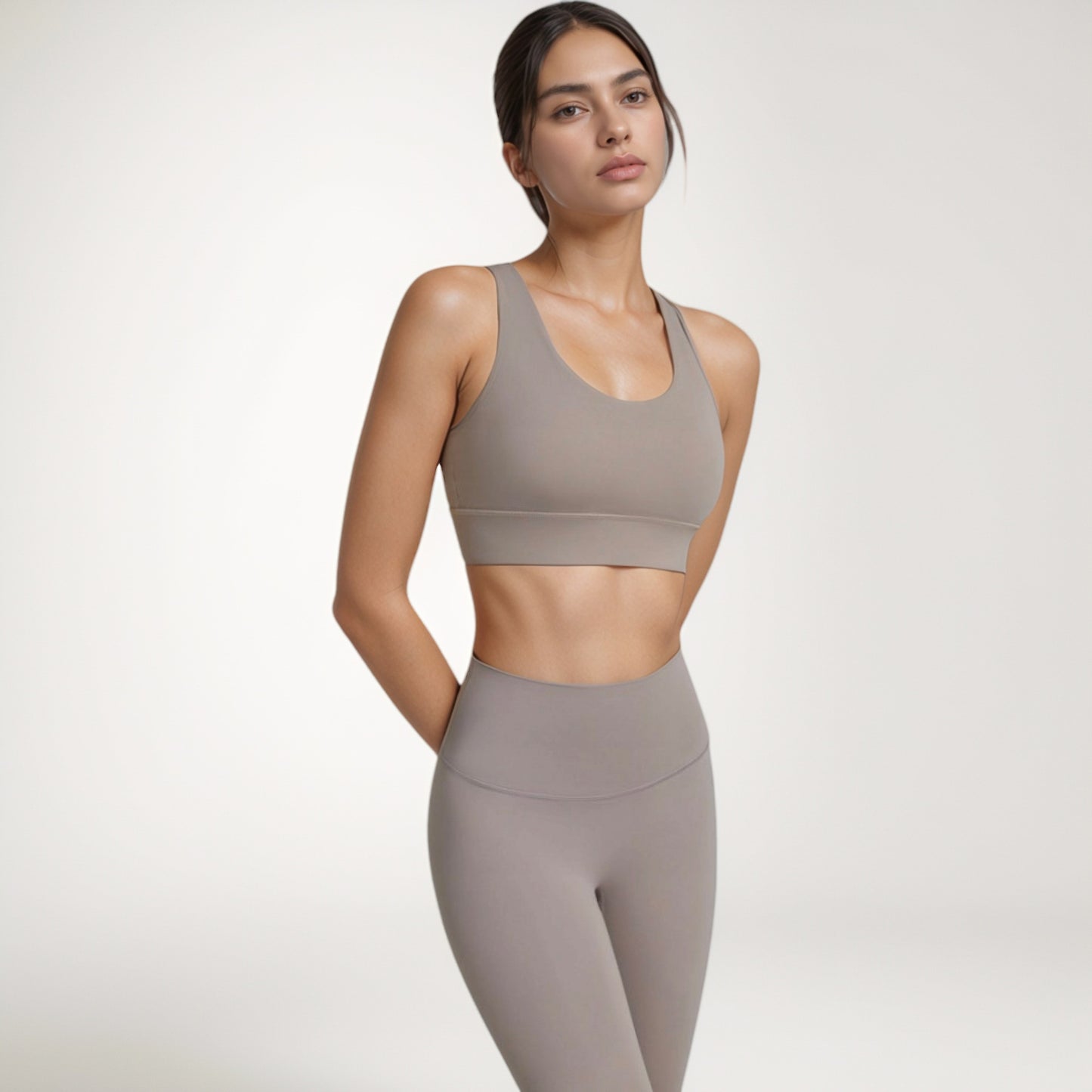 Anna-Kaci Women's Scoop Neck Sports Bra with Wide Shoulder Straps and Elastic Band for Low to Medium Support