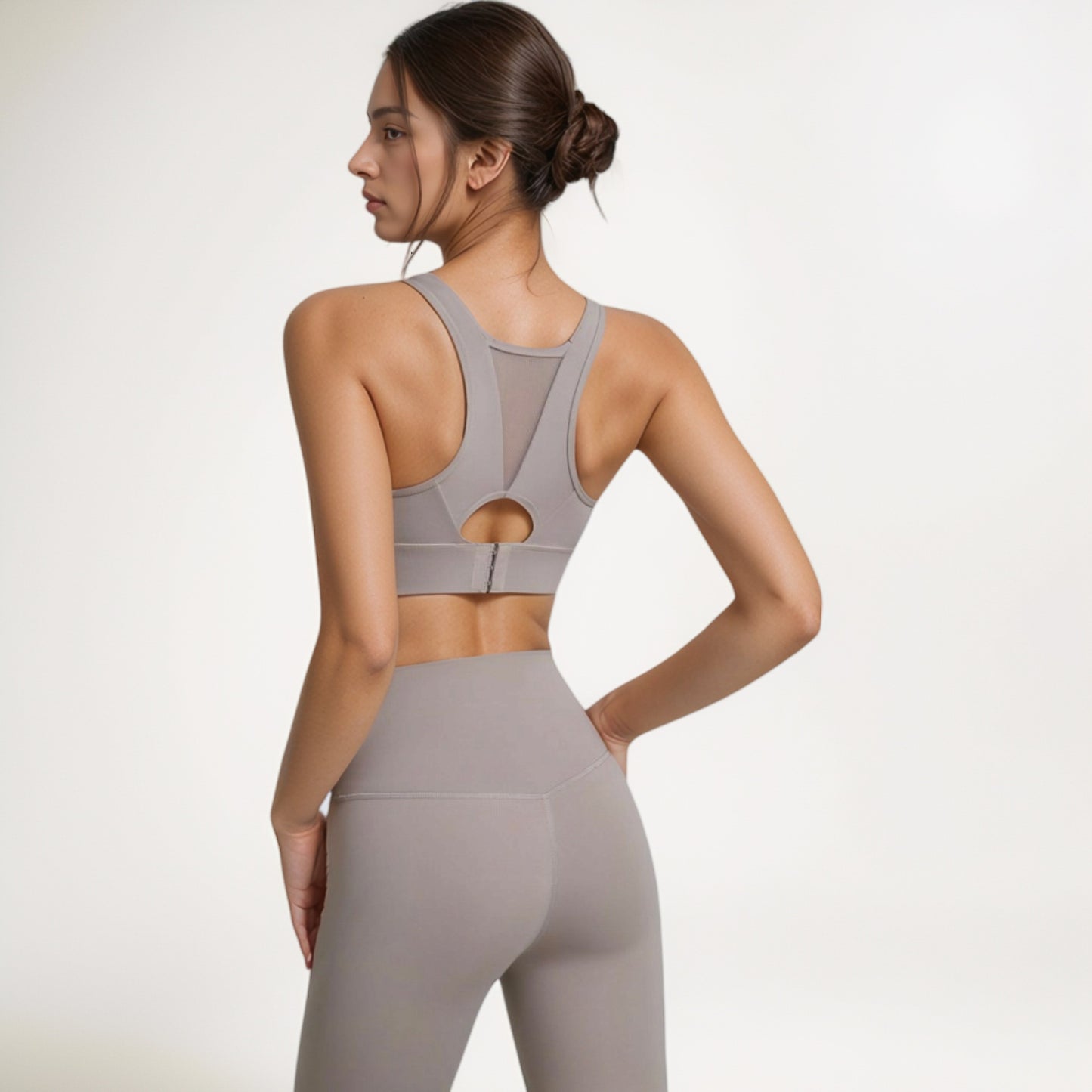 Anna-Kaci Women's Scoop Neck Sports Bra with Wide Shoulder Straps and Elastic Band for Low to Medium Support