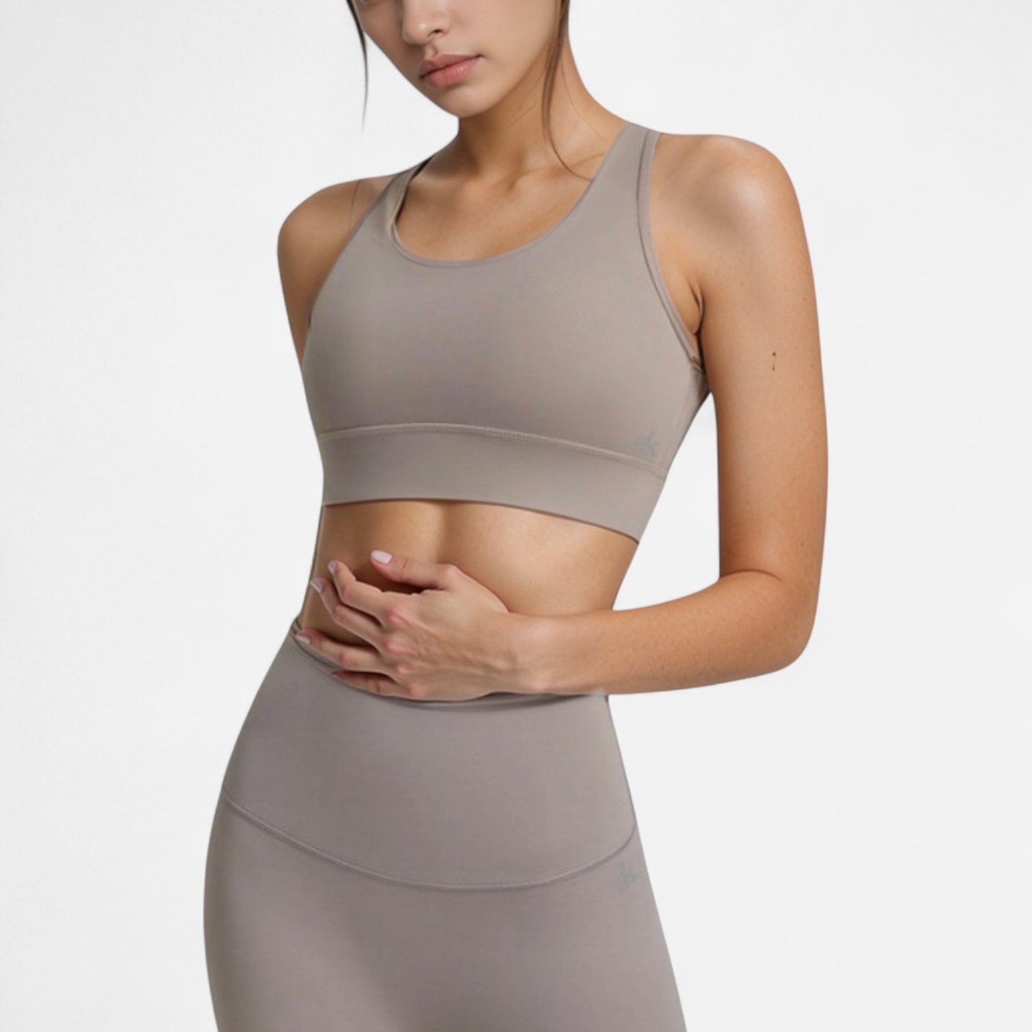 Anna-Kaci Women's Scoop Neck Sports Bra with Wide Shoulder Straps and Elastic Band for Low to Medium Support