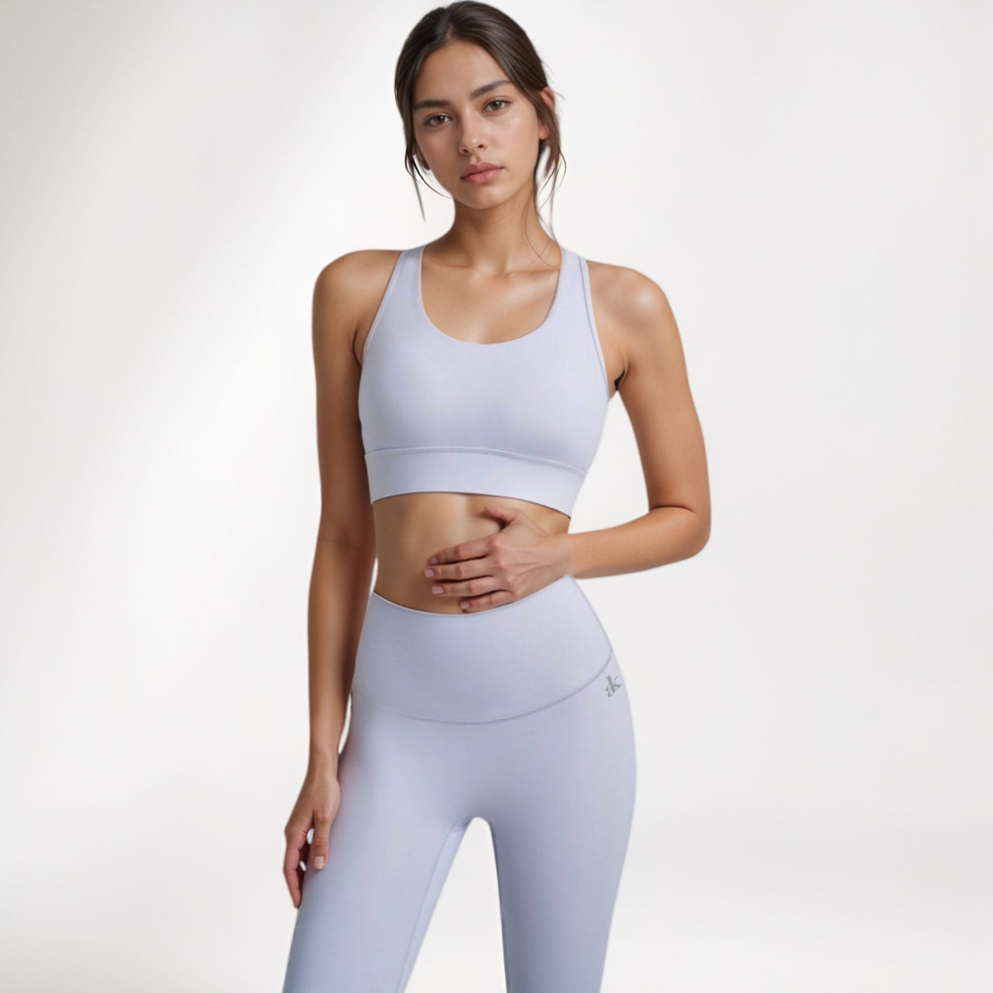 Anna-Kaci Women's Scoop Neck Sports Bra with Wide Shoulder Straps and Elastic Band for Low to Medium Support