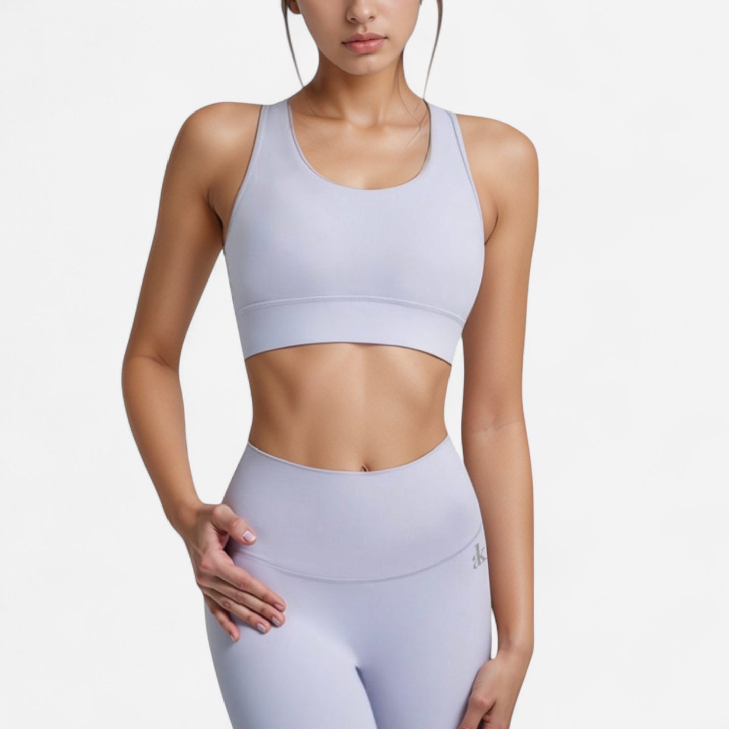 Anna-Kaci Women's Scoop Neck Sports Bra with Wide Shoulder Straps and Elastic Band for Low to Medium Support
