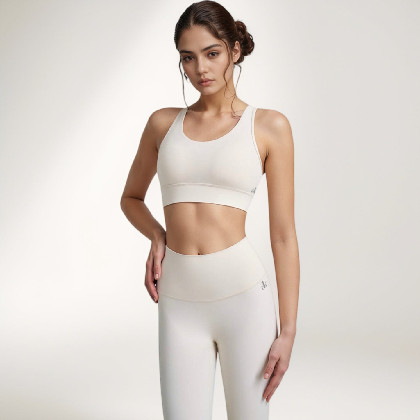 Anna-Kaci Women's Scoop Neck Sports Bra with Wide Shoulder Straps and Elastic Band for Low to Medium Support