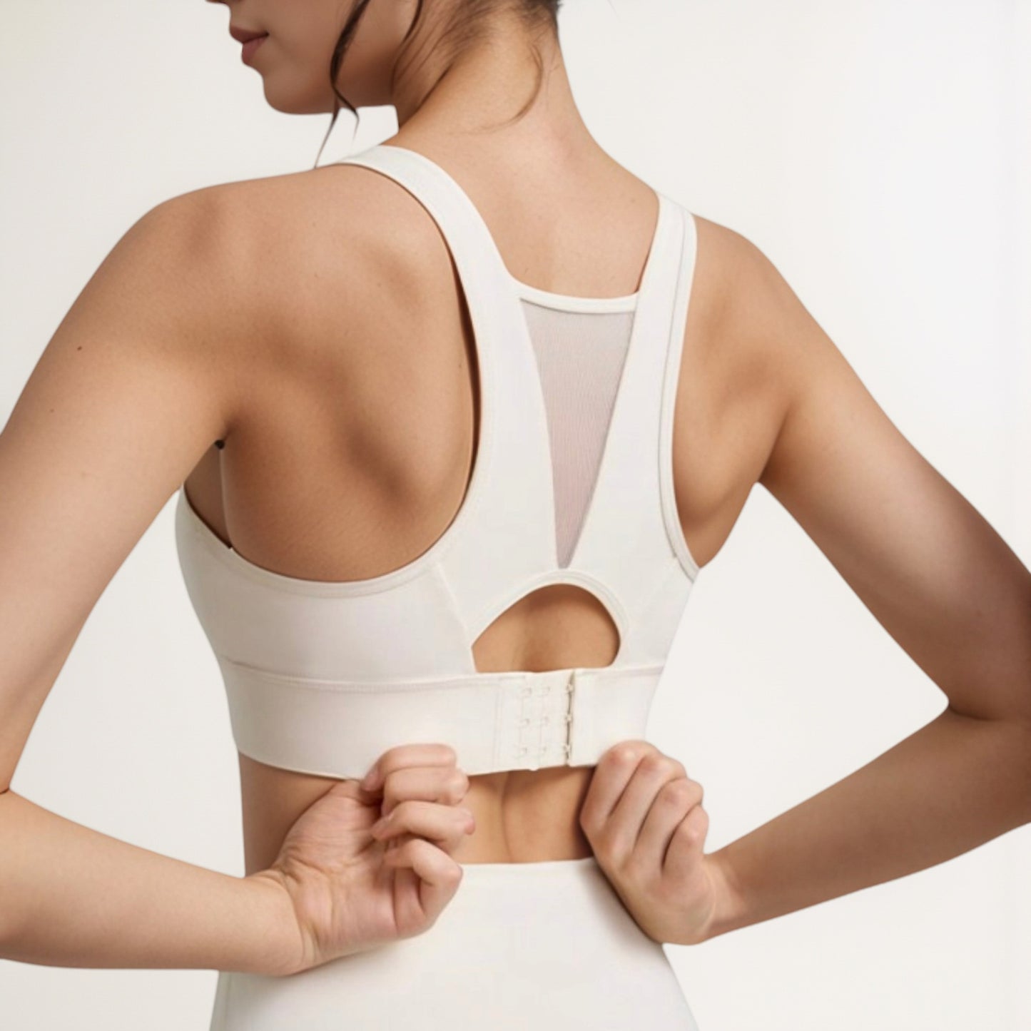 Anna-Kaci Women's Scoop Neck Sports Bra with Wide Shoulder Straps and Elastic Band for Low to Medium Support