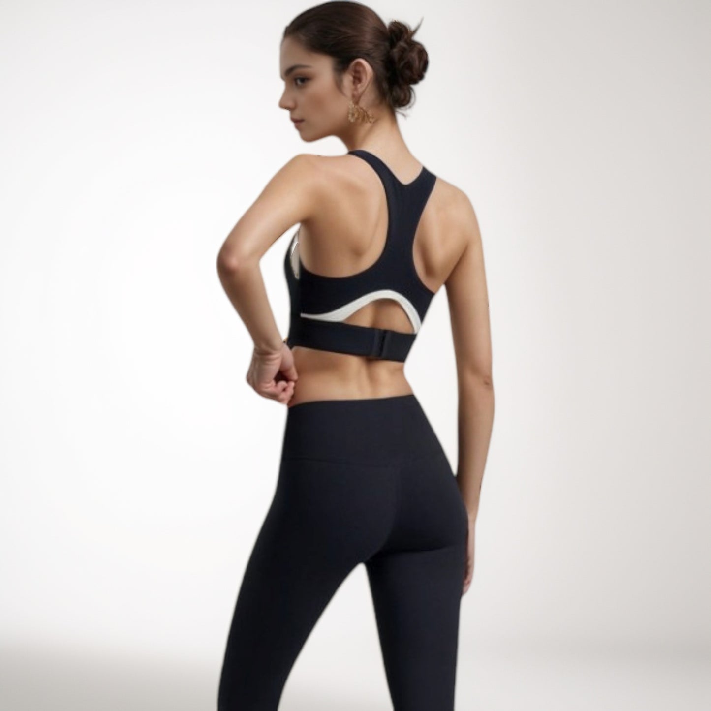 Anna-Kaci Women's Scoop Neck Sports Bra with Wide Shoulder Straps and Elastic Band for Medium Support