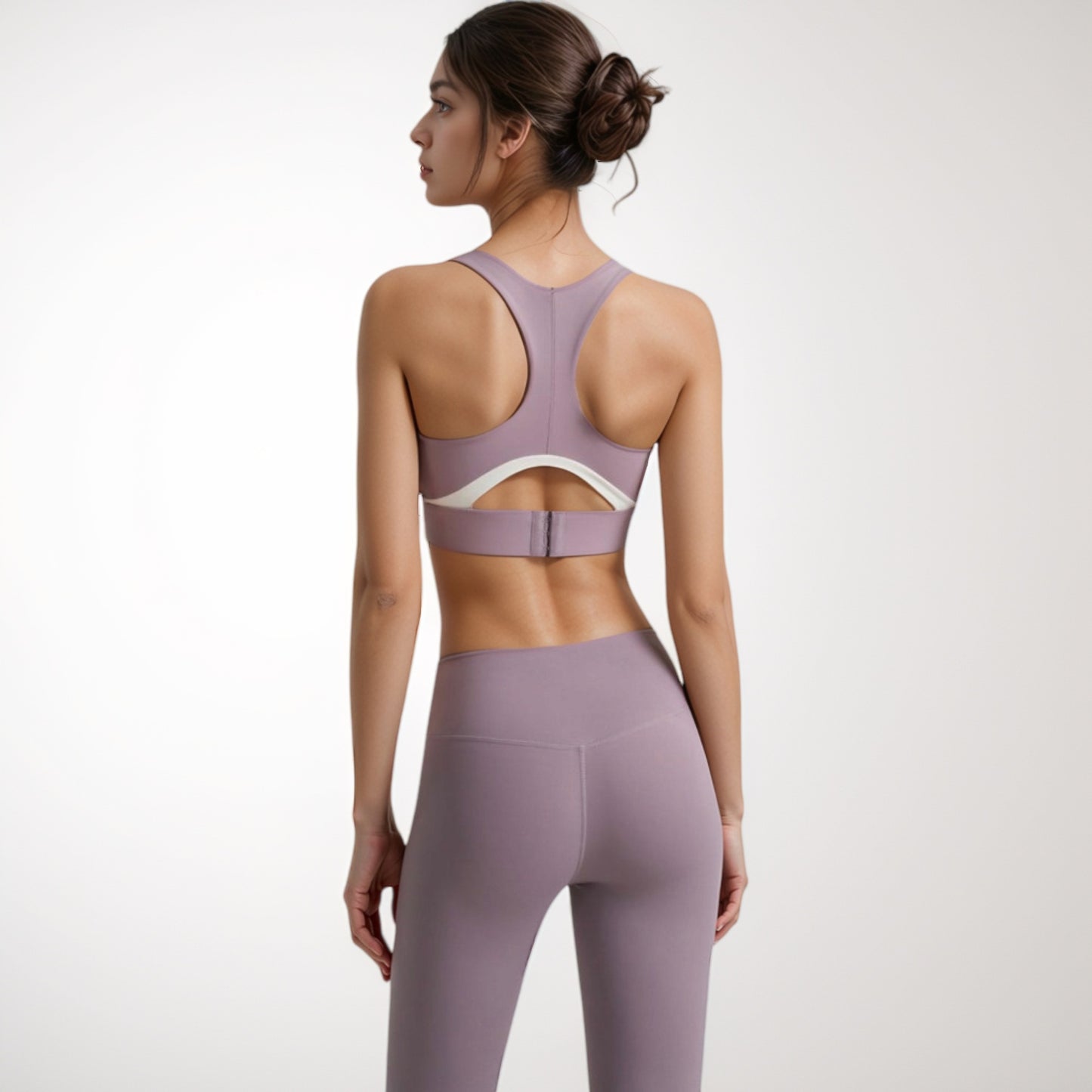 Anna-Kaci Women's Scoop Neck Sports Bra with Wide Shoulder Straps and Elastic Band for Medium Support