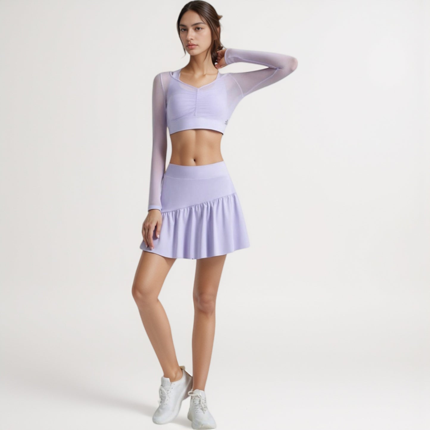 Anna-Kaci Women's High Waist Active Skort with Built-In Shorts and Soft Gathered Hem Detail