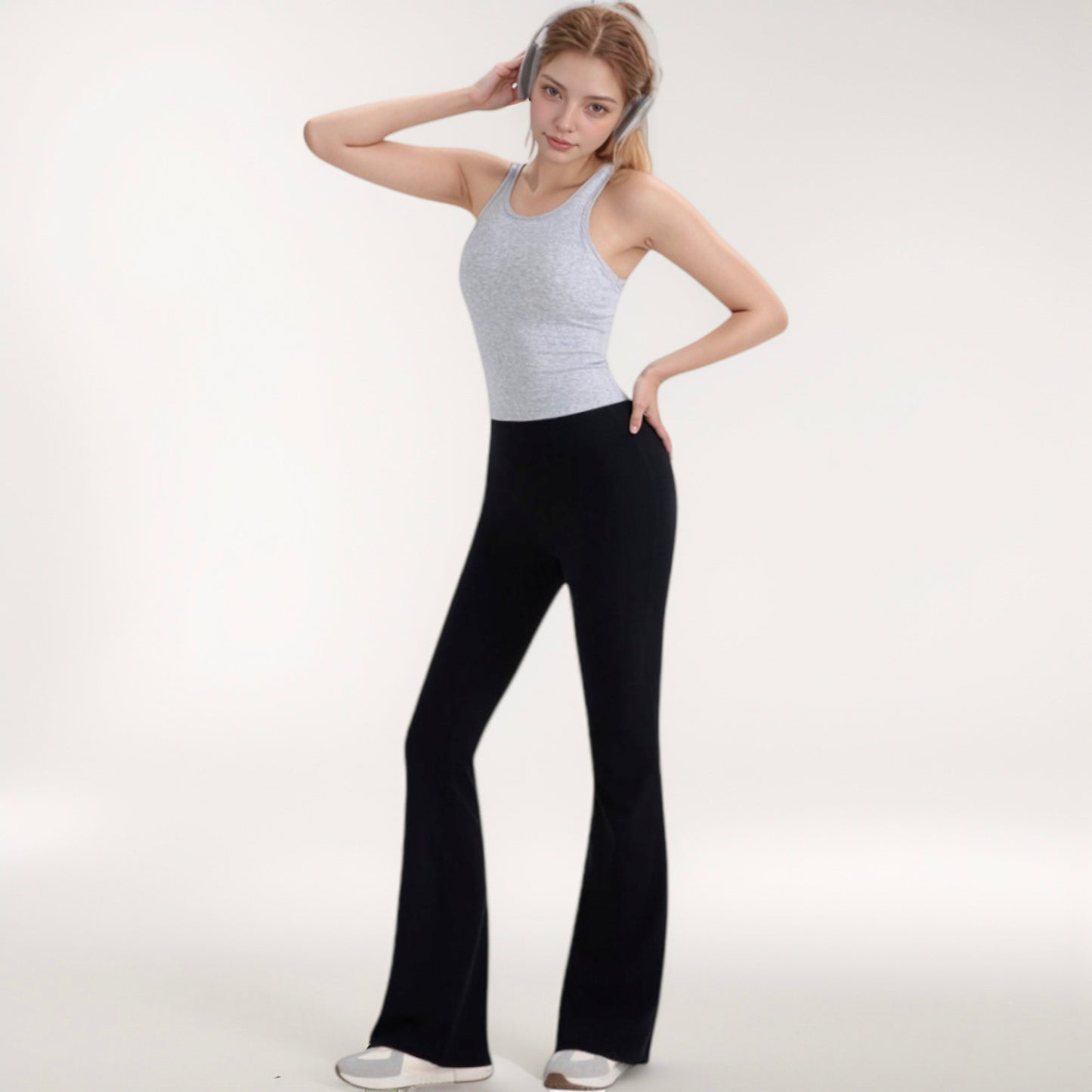 Anna-Kaci Active Women's Ribbed Black High Neck Crop Tank Top for Active and Casual Wear