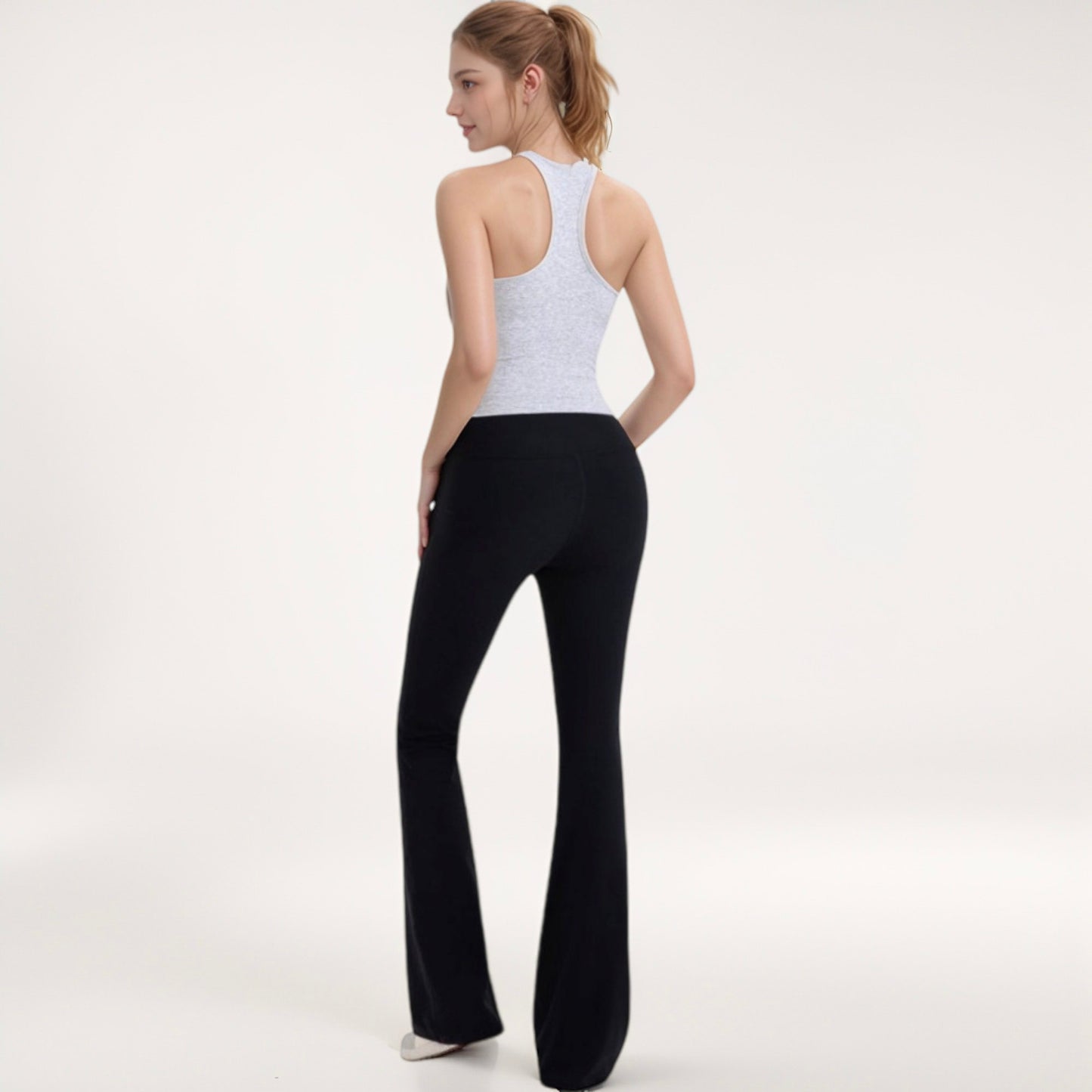 Anna-Kaci Active Women's Ribbed Black High Neck Crop Tank Top for Active and Casual Wear