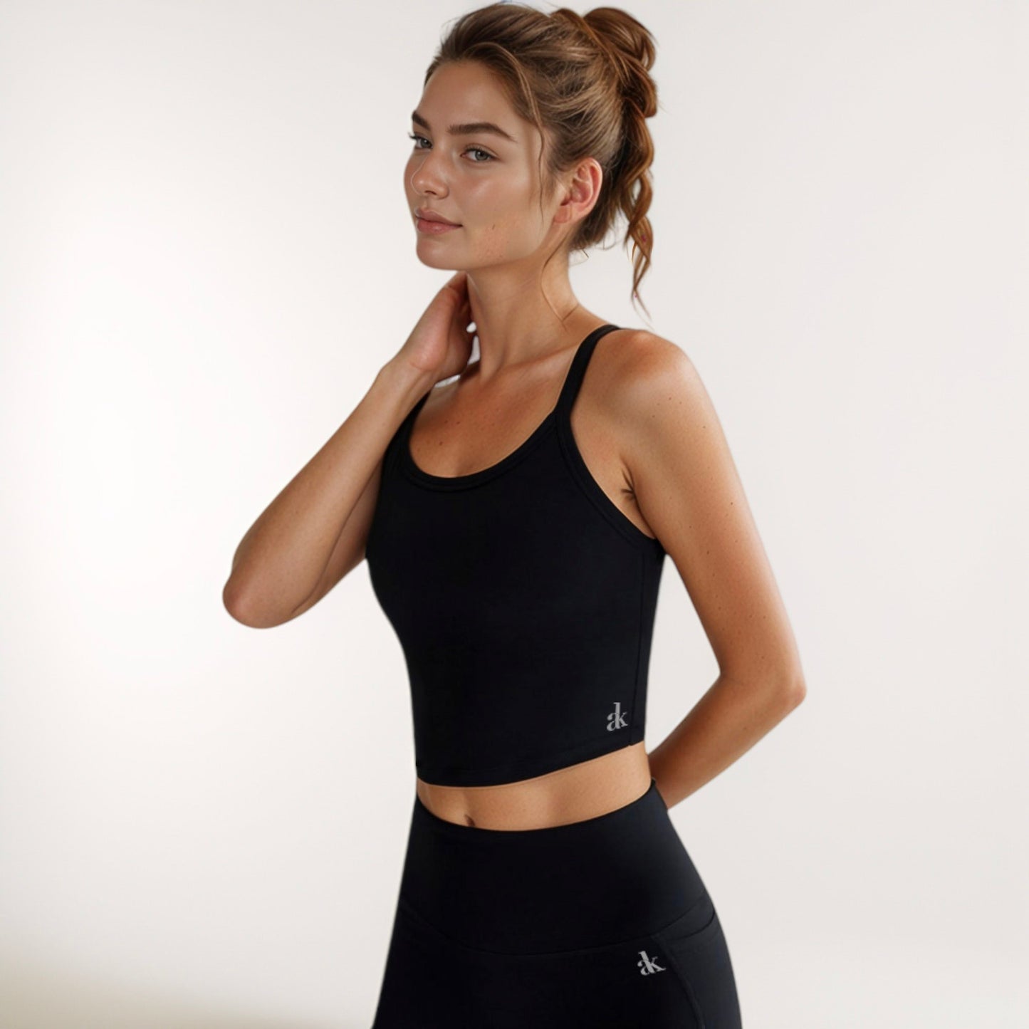 Anna-Kaci Active Women's Cropped Sports Tank Top with Thin Straps and Scoop Neck for Everyday Activewear