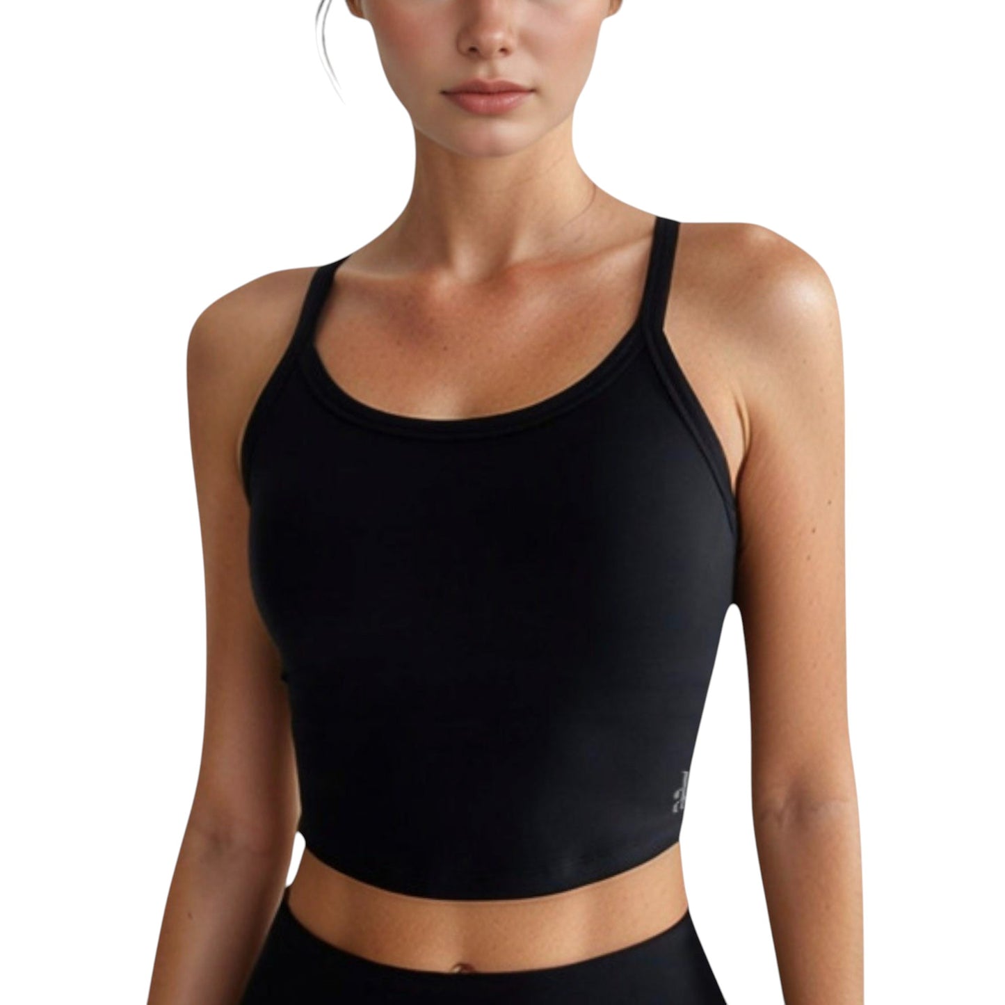 Anna-Kaci Active Women's Cropped Sports Tank Top with Thin Straps and Scoop Neck for Everyday Activewear