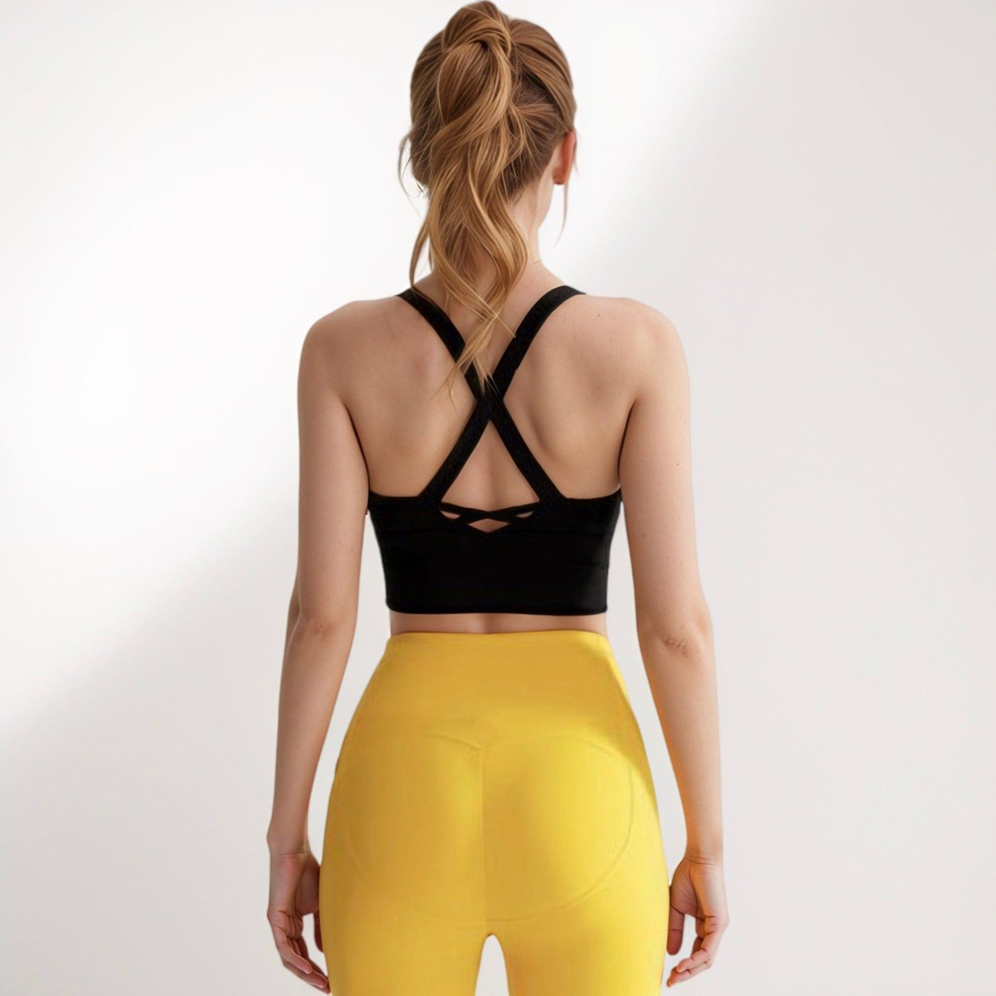 Anna-Kaci Active Women's Crisscross Back Sports Bra with Wide Elastic Band and Supportive Straps for Activewear