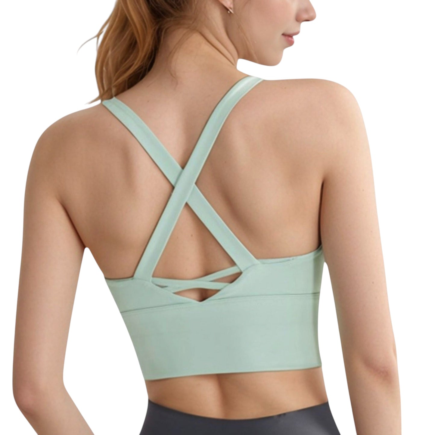Anna-Kaci Active Women's Crisscross Back Sports Bra with Wide Elastic Band and Supportive Straps for Activewear