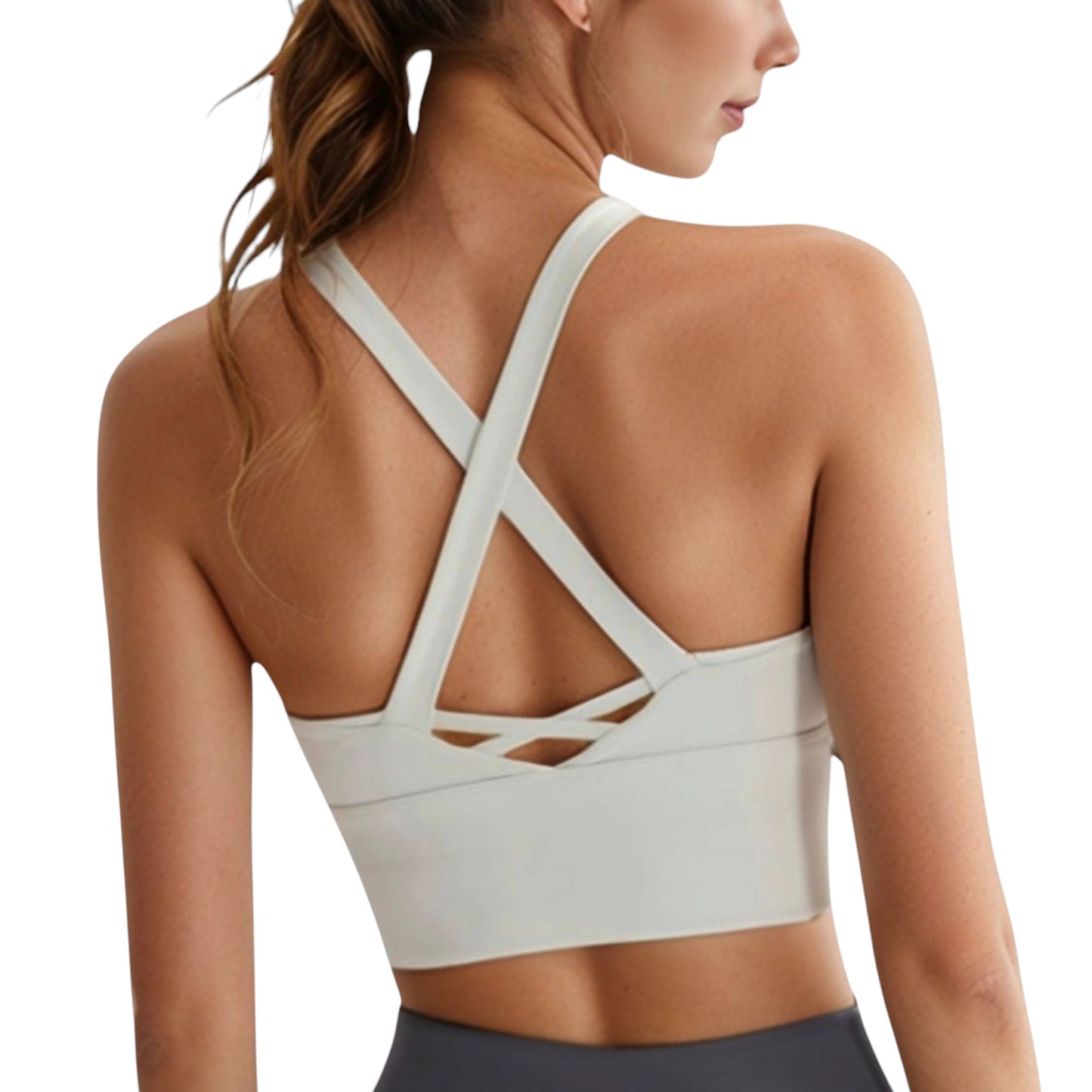 Anna-Kaci Active Women's Crisscross Back Sports Bra with Wide Elastic Band and Supportive Straps for Activewear