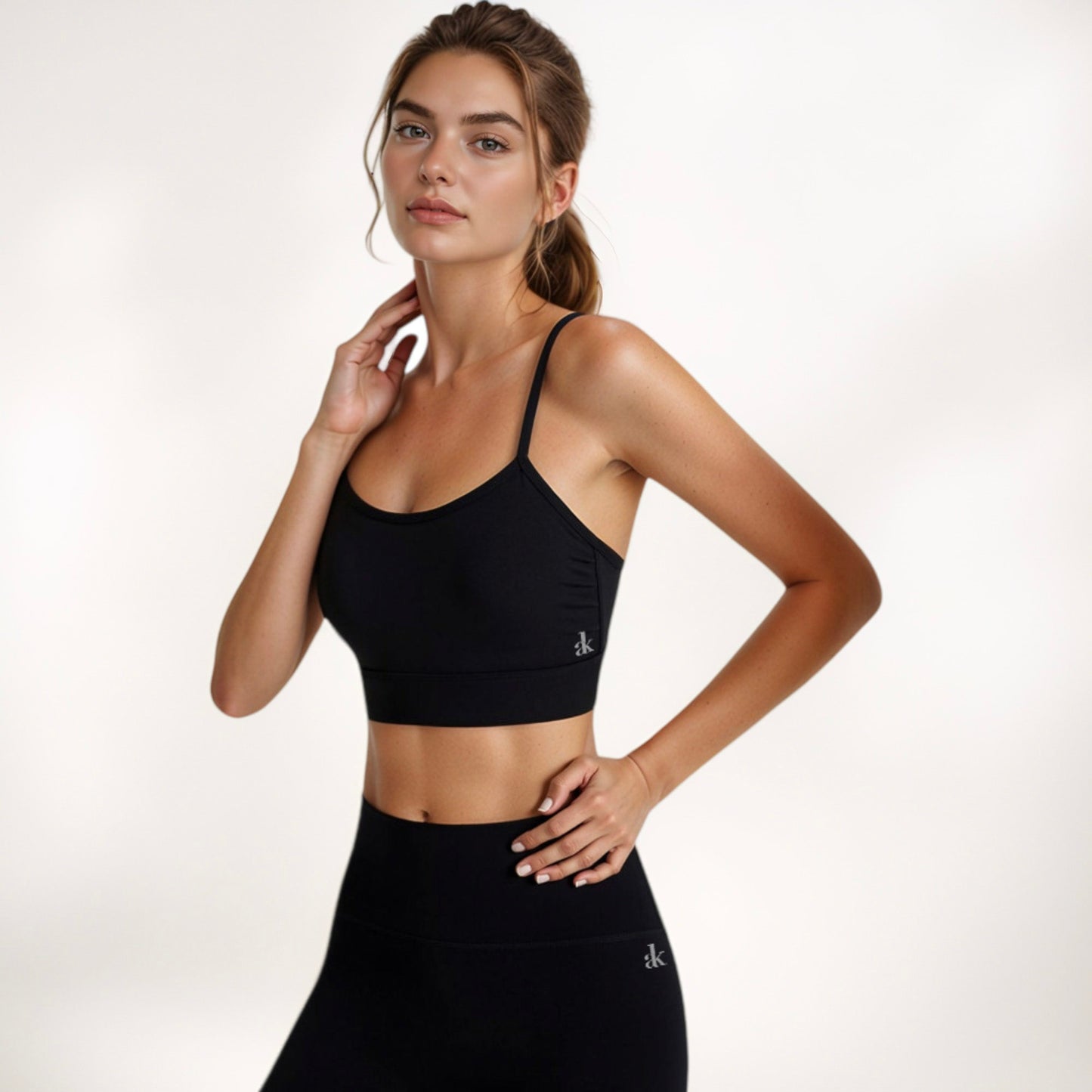 Anna-Kaci Active Women's Longline Sports Bra with Spaghetti Straps and Scoop Neck for Light Support Yoga and Lounge