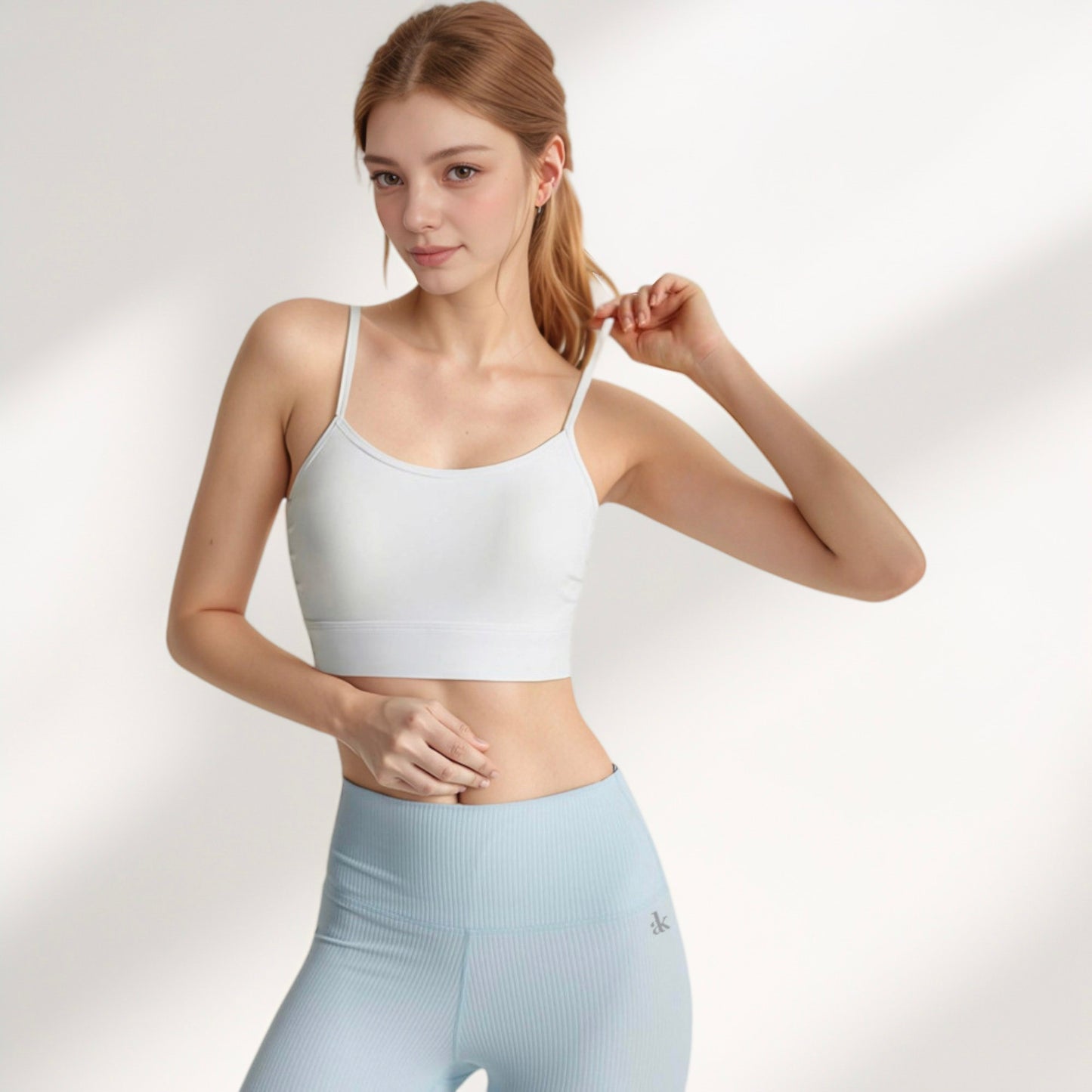 Anna-Kaci Active Women's Longline Sports Bra with Spaghetti Straps and Scoop Neck for Light Support Yoga and Lounge
