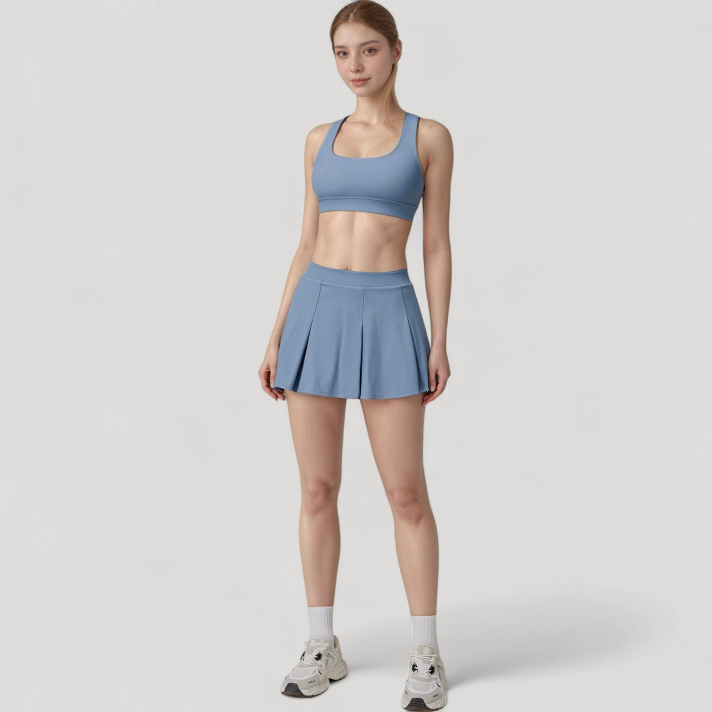 Anna-Kaci Women's Square Neckline Sports Bra with Supportive Underband for Low to Medium Impact Activities