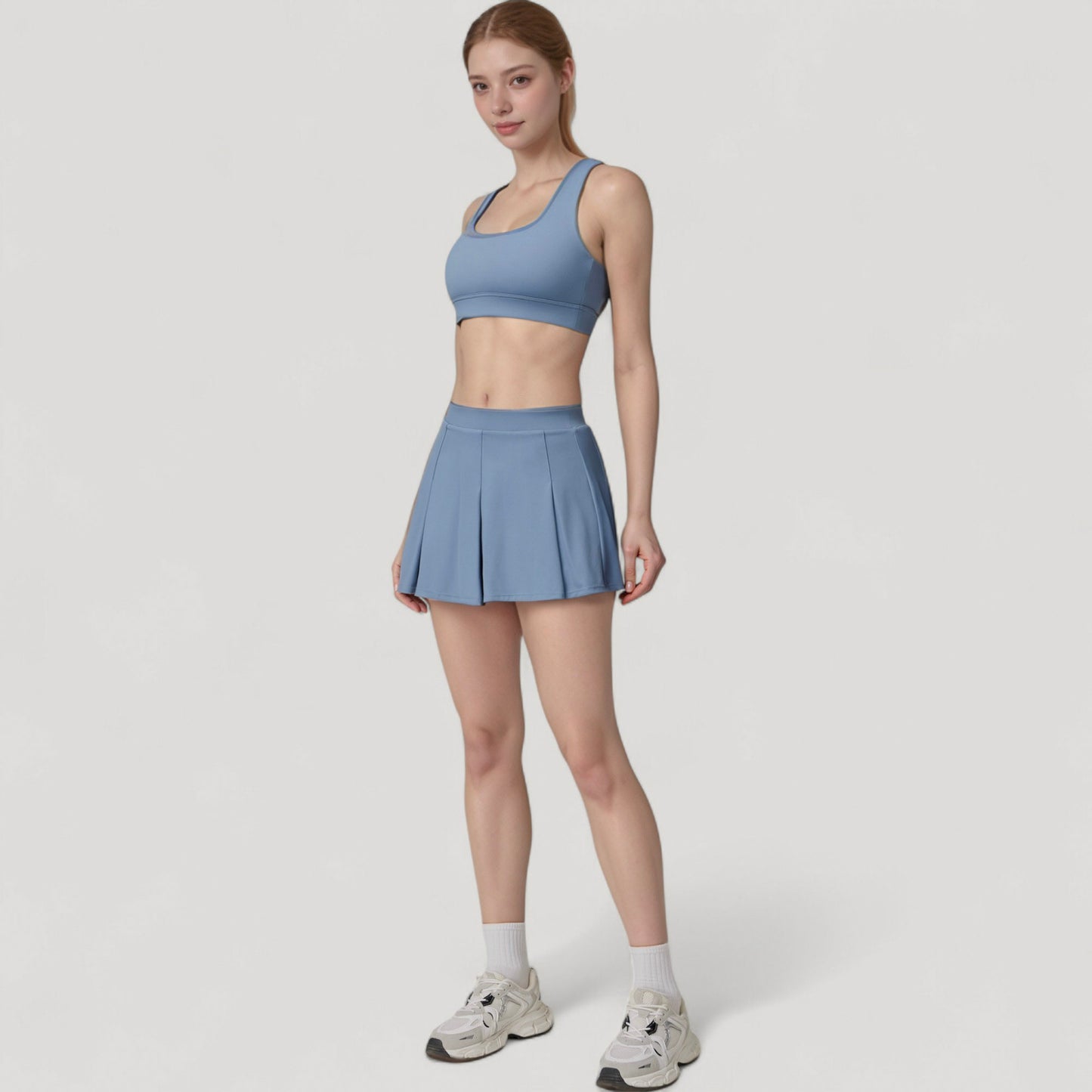 Anna-Kaci Women's Square Neckline Sports Bra with Supportive Underband for Low to Medium Impact Activities
