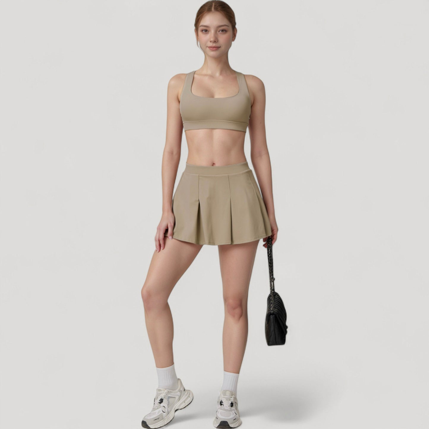Anna-Kaci Women's Square Neckline Sports Bra with Supportive Underband for Low to Medium Impact Activities