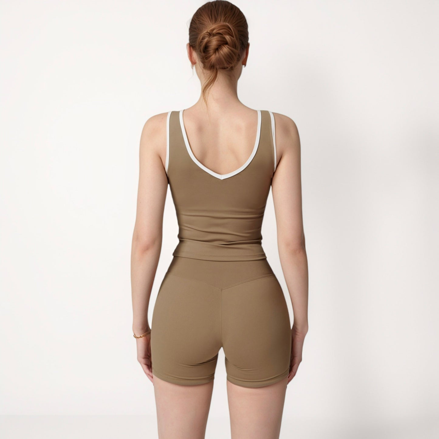 Anna-Kaci Active Women's Contrast Trim Cropped Tank Top with Scoop Neck and Stretch Fit for Yoga and Everyday Wear