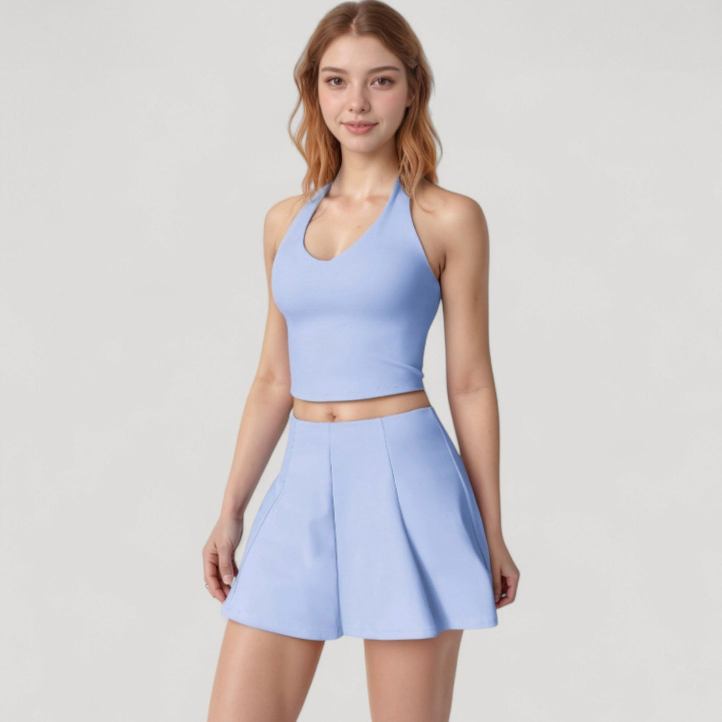 Anna-Kaci Active Women's Active Skort with Inner Shorts and Side Pockets for Movement and Storage - Small, Blue
