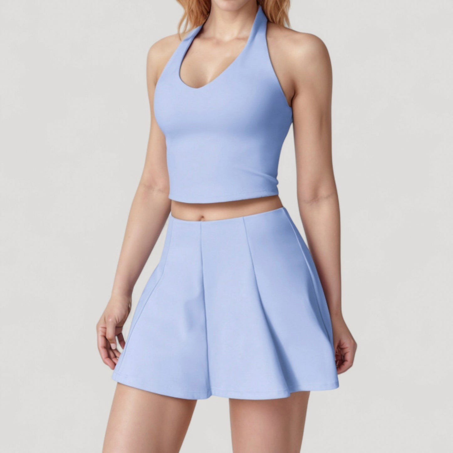Anna-Kaci Active Women's Active Skort with Inner Shorts and Side Pockets for Movement and Storage - Small, Blue
