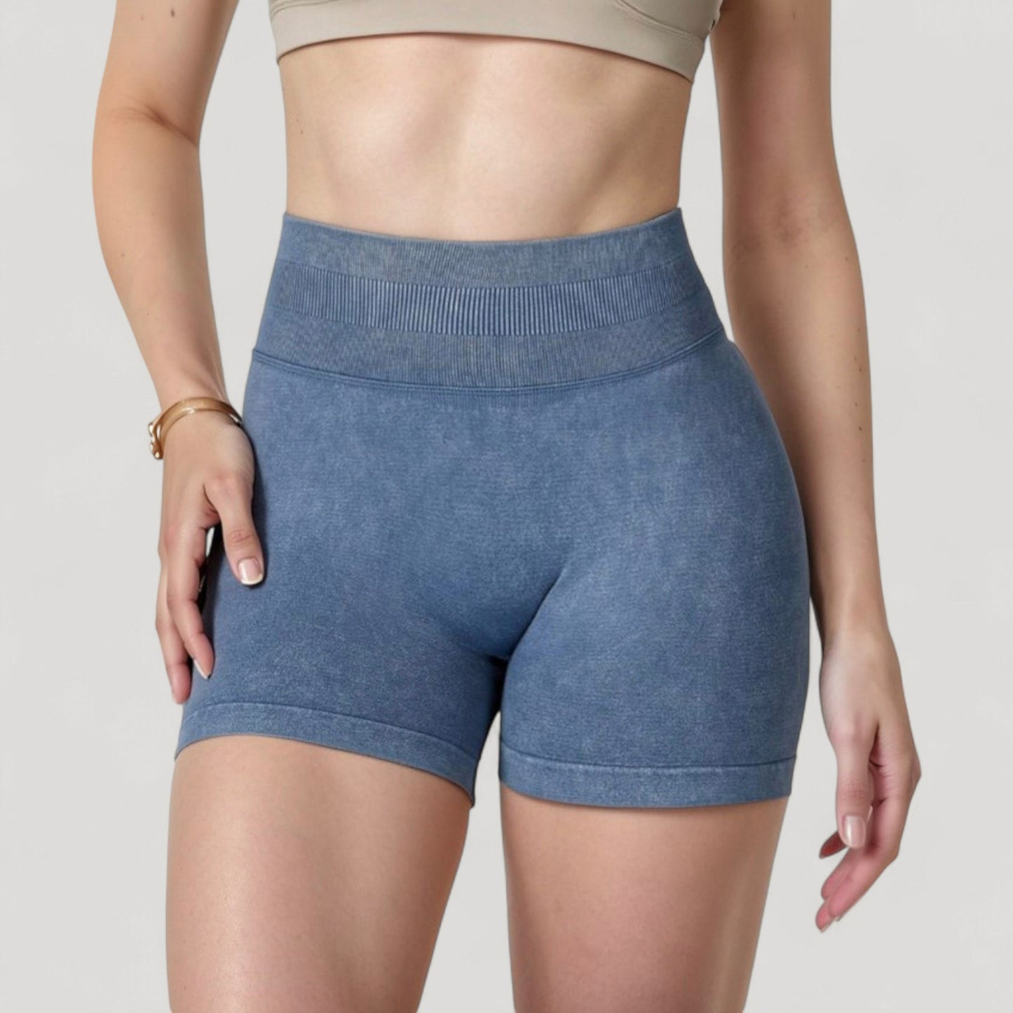 Anna-Kaci Women's High Waist Ribbed Seamless Biker Shorts with Stretch Fabric and Smooth Fit