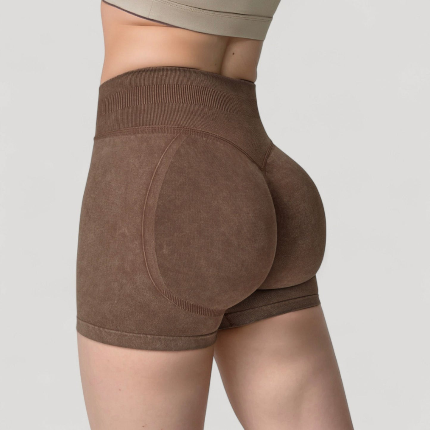 Anna-Kaci Women's High Waist Ribbed Seamless Biker Shorts with Stretch Fabric and Smooth Fit