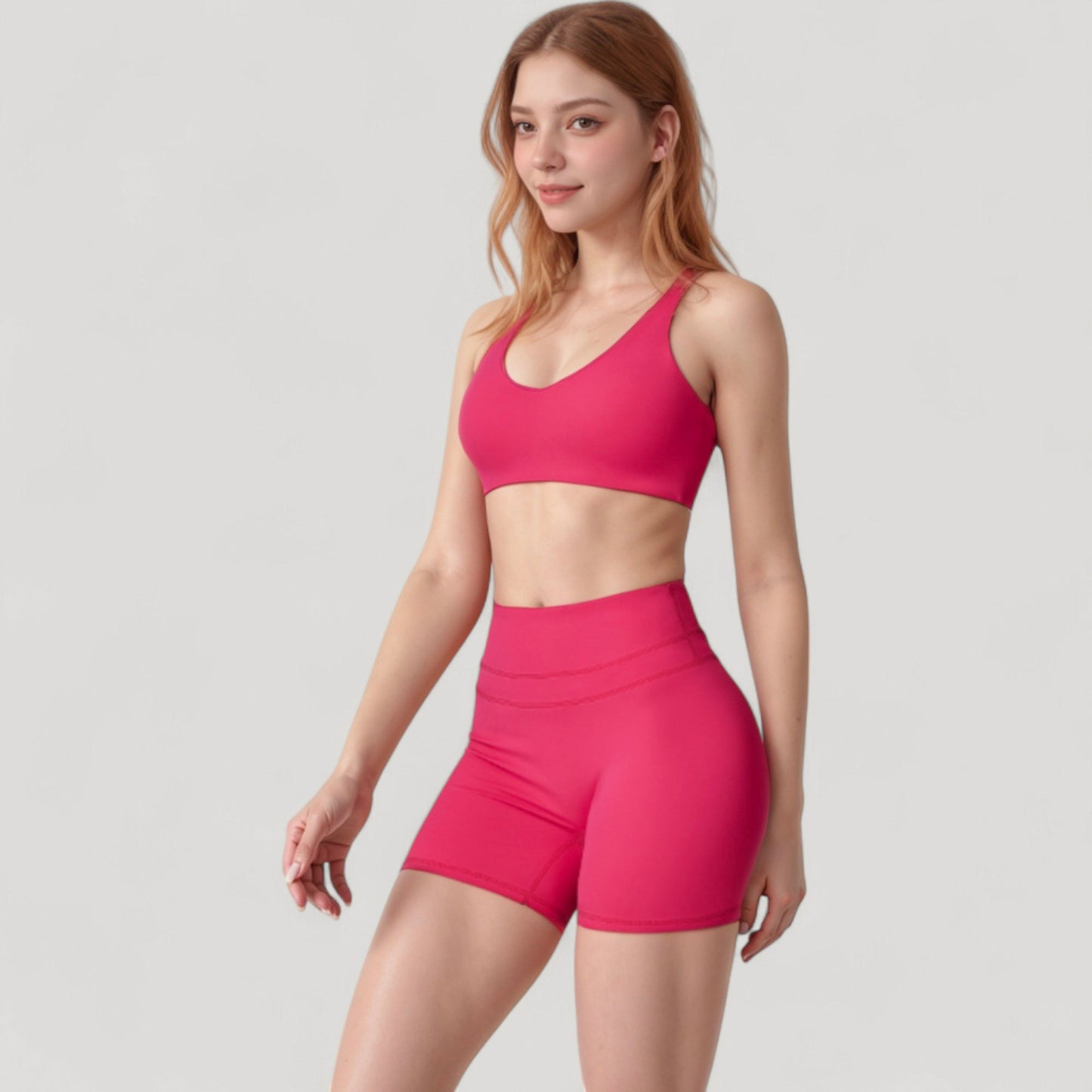 Anna-Kaci Active Women's High Waist Seamless Biker Shorts with Wide Waistband and Stretch Fit for Active Comfort - Small, Fuchsia